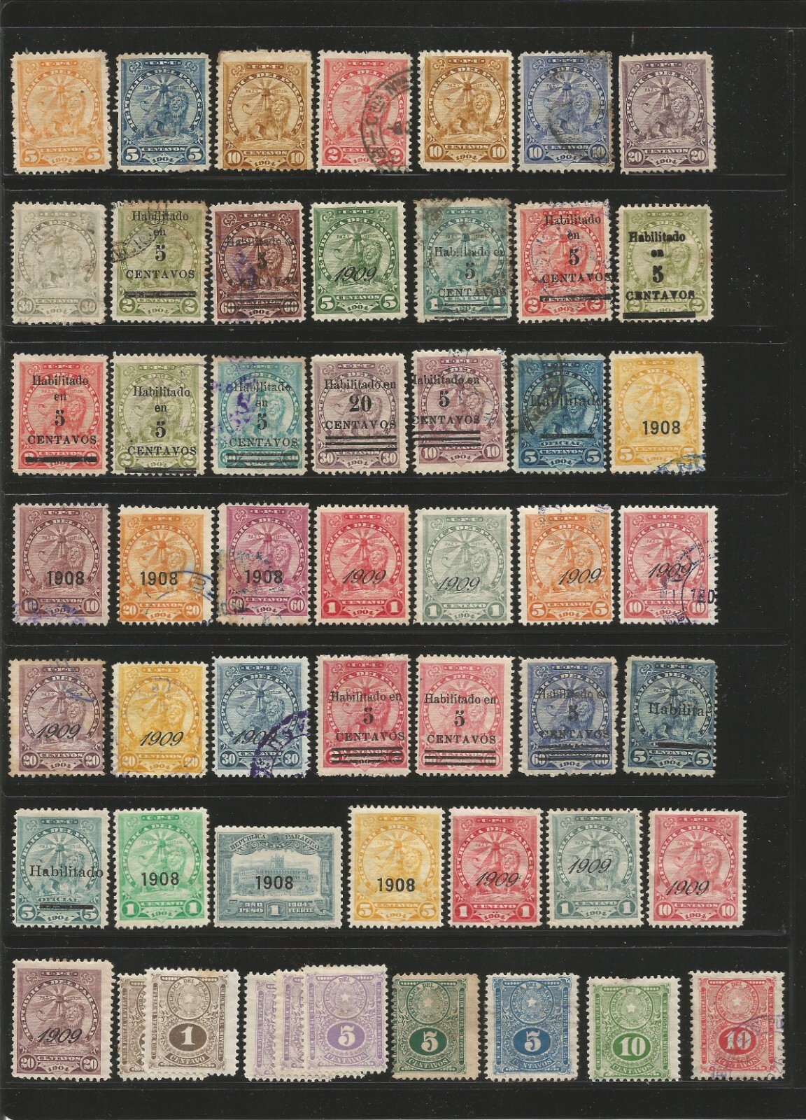 Paraguay old collection from 1879 officials telegraph MNG-MH-U