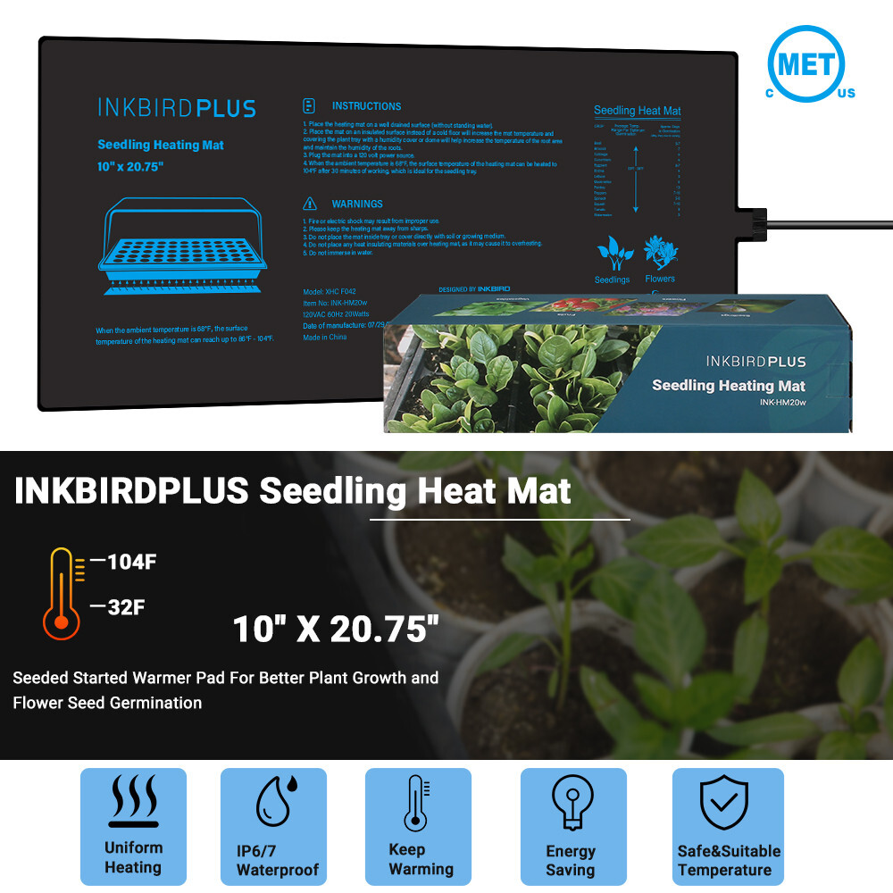 Seedling Heat Mat Seed Starter Pad Plant Germination Grow Hydroponic 10" x 20.75