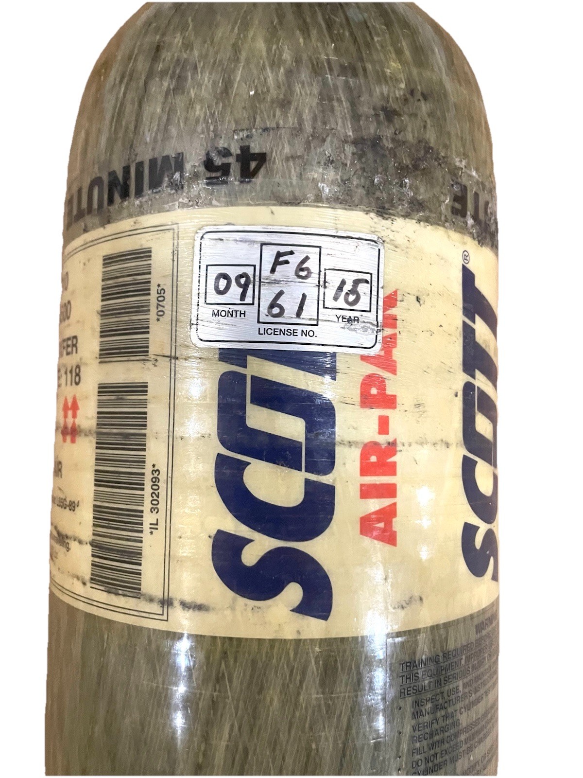 Scott SCBA 45 MIN Tank Cylinder - 4500 PSI