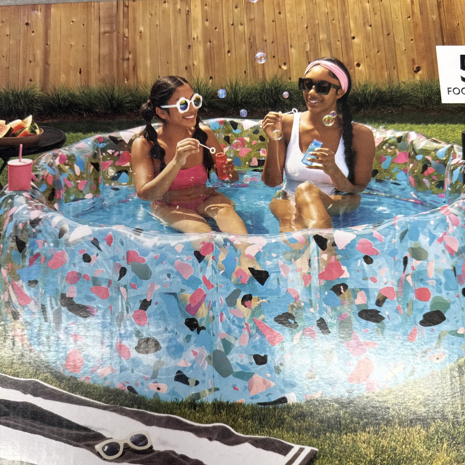 Member's Mark Inflatable Lounge Pool with Cup Holders, Terrazzo