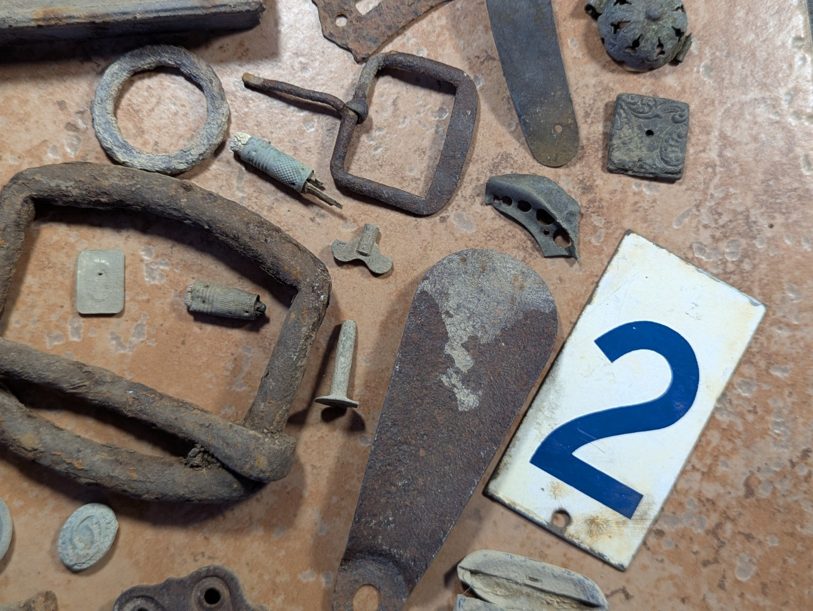 Dug Relics Vintage Iron Door Hardware Buckles Glasses Brass Key Bottle Openers
