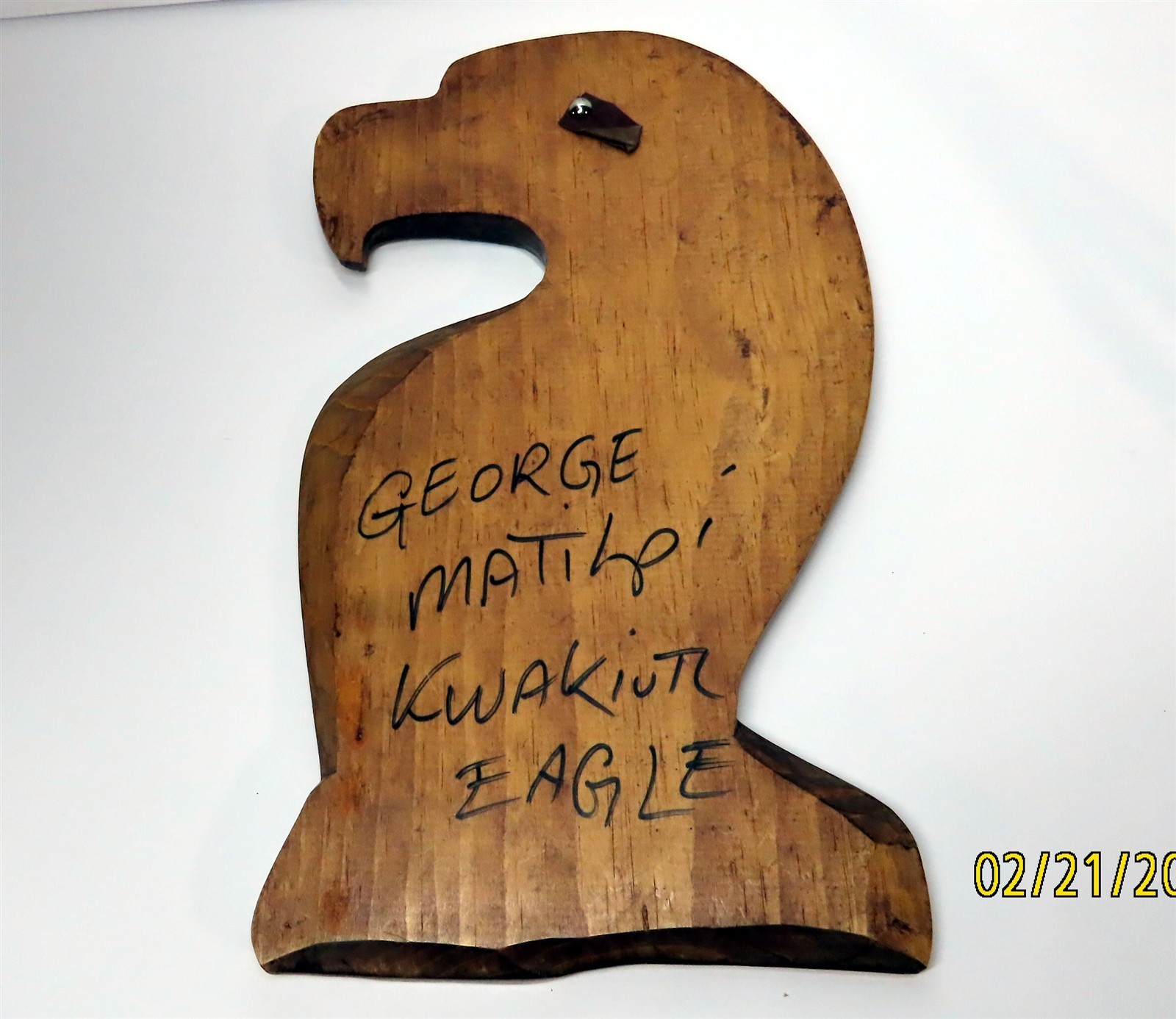George Matilpi Kwakiutl Handsome EAGLE Wall Wood Carving First Nation