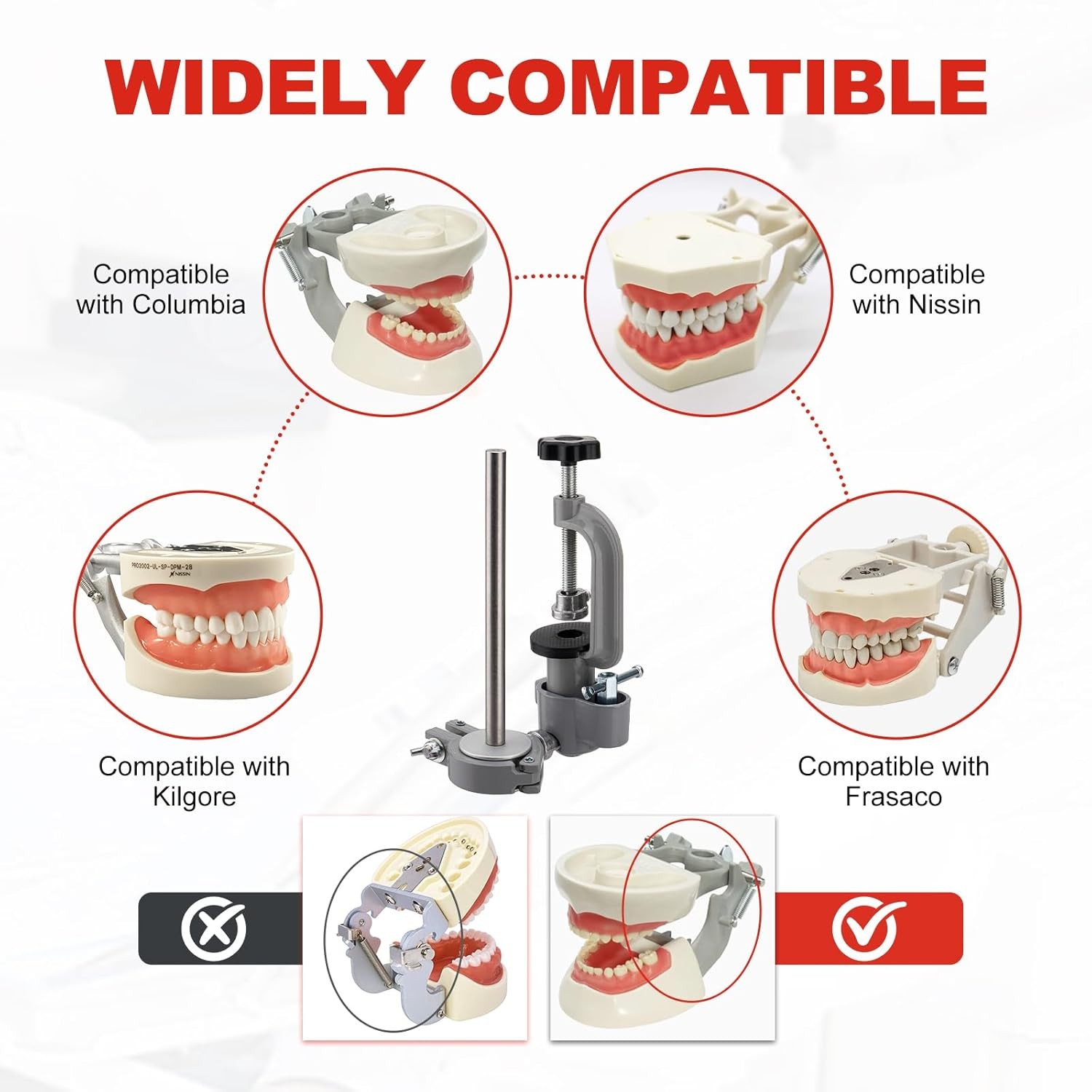 Dental Typodont Mounting Pole Fit For Kilgore Nissin Columbia Dentoform Frasaco