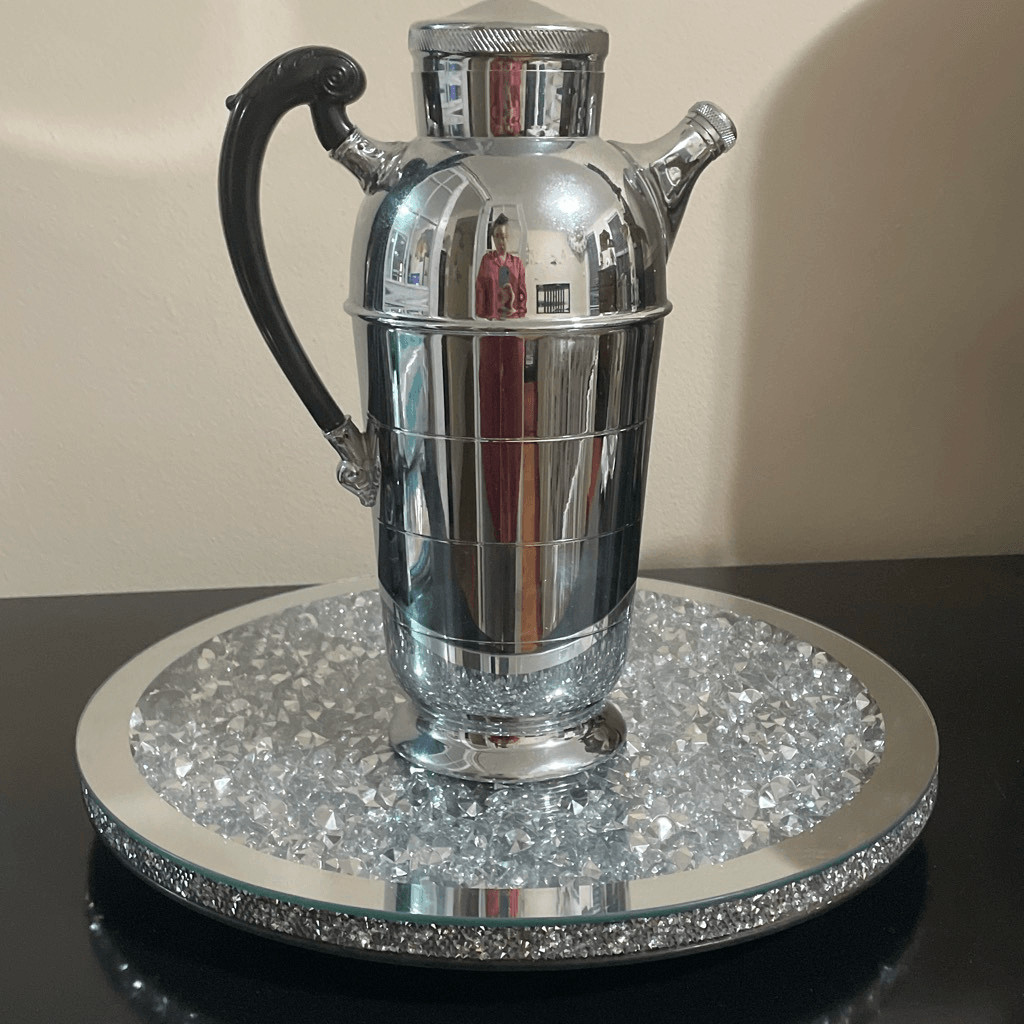 Vintage Art Deco Krome-Kraft Farber Bros NY Hammered Chrome Cocktail Pitcher
