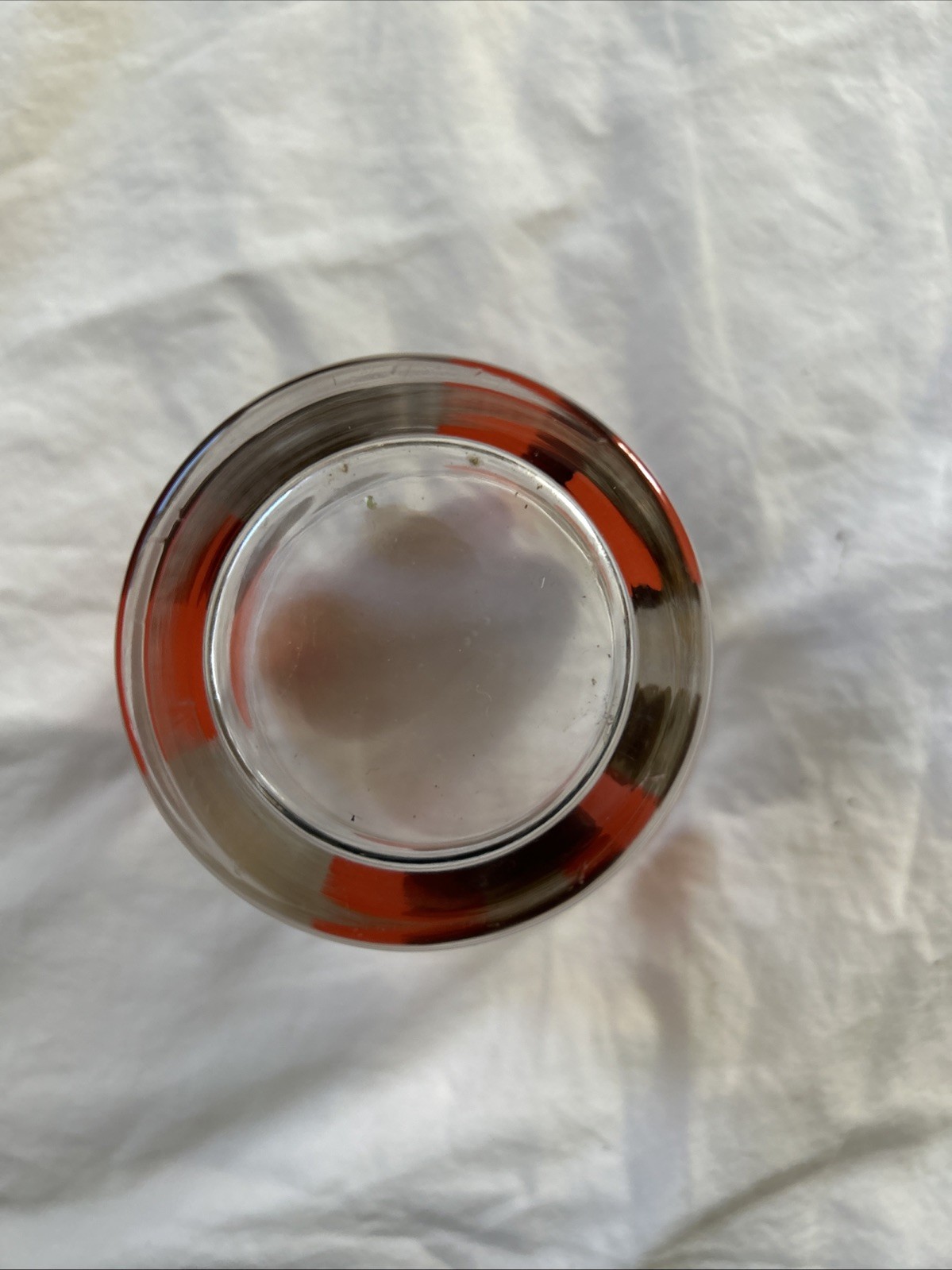 Russel Wright Whiskey Glasses MCM 22K Gold Trim Orang Vintage Barware B. Collins