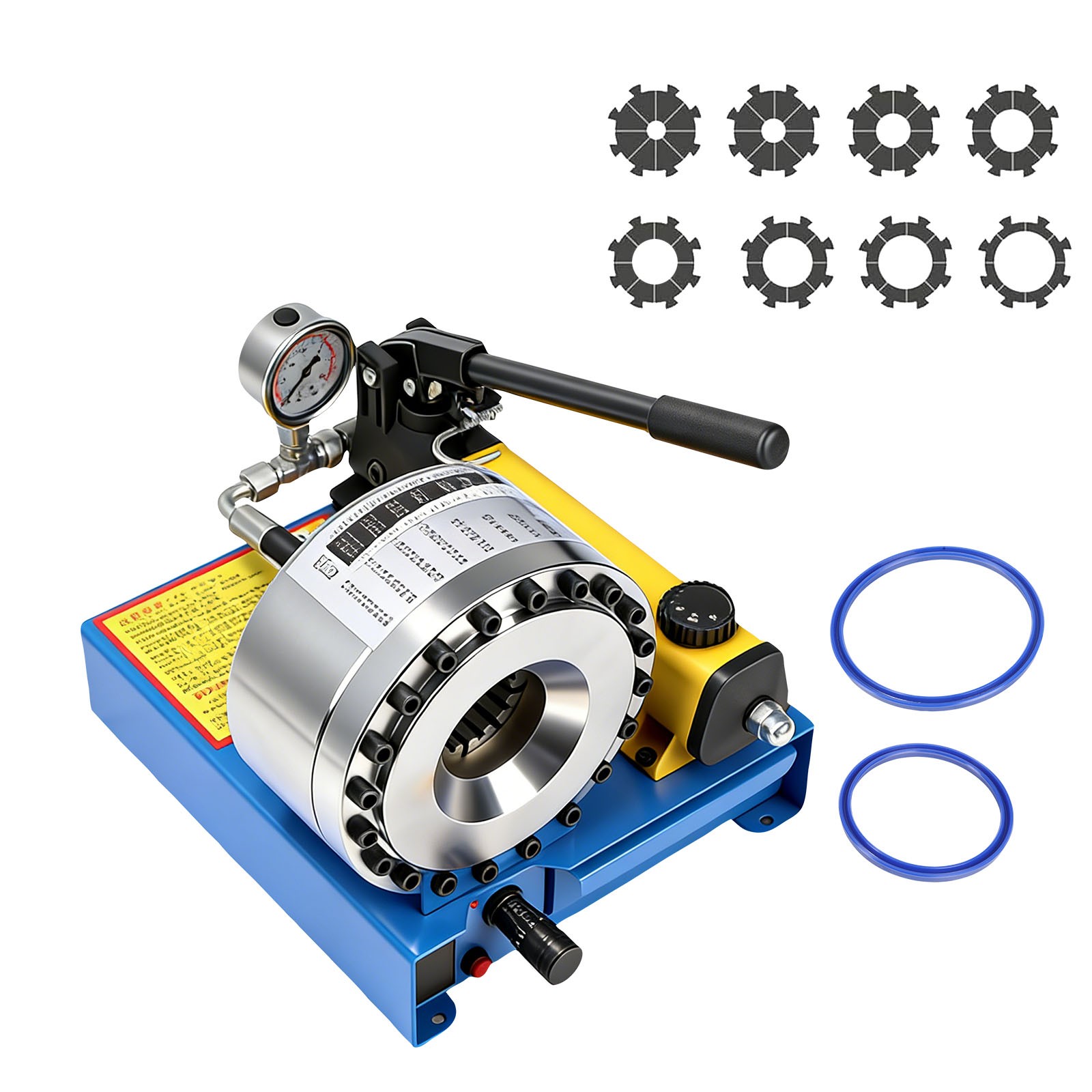 5600KN Hydraulic Hose Crimper Pipe Clamping Machine w/ 8 Sets Dies 10mm-30mm USA