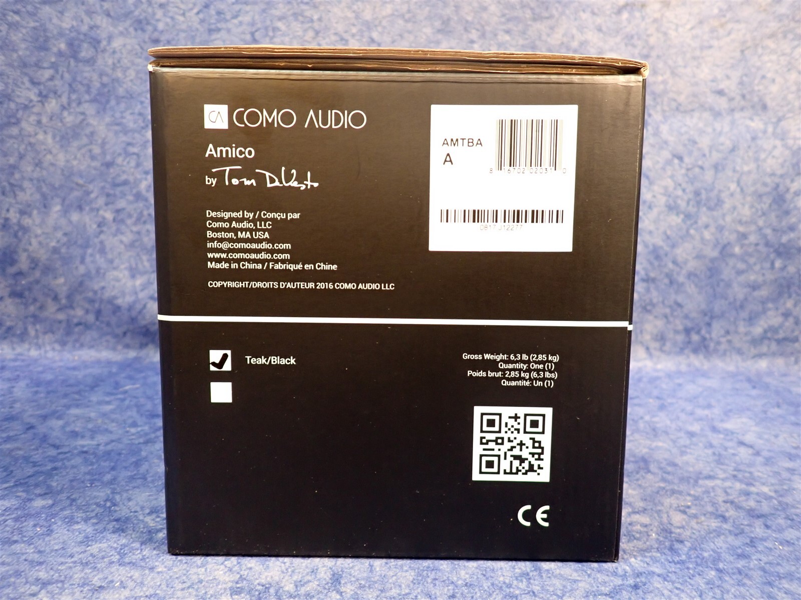 NEW Como Audio Amico AMTBA A Portable Wireless Smart Speaker System Teak/Black