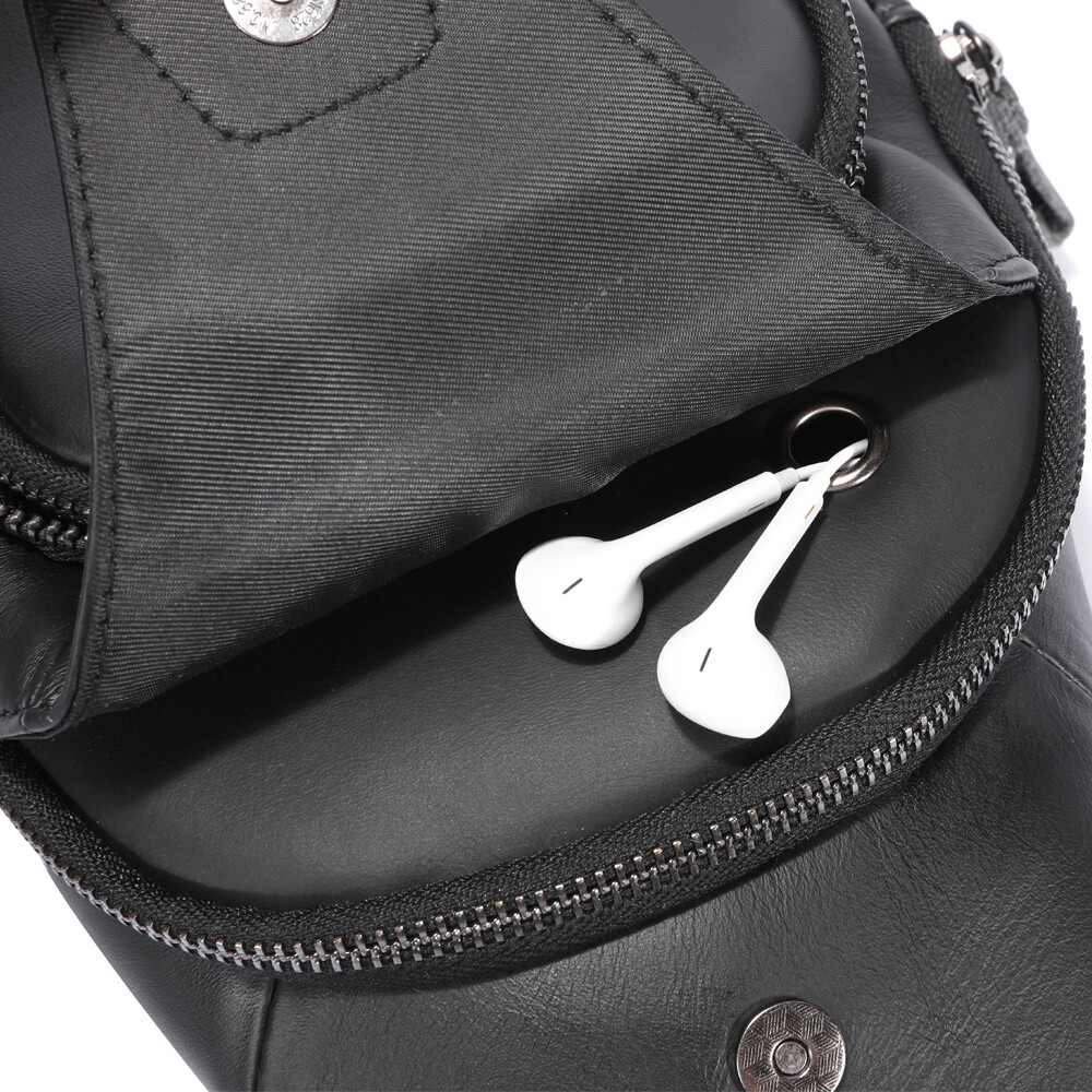 Mens Sling Backpack Cowhide Genuine Leather Chest Crossbody Shoulder Bag New