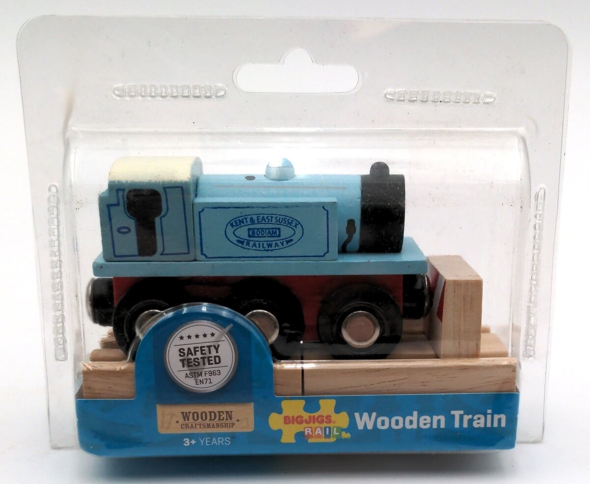 Big Jig Rails BJT490 Wooden Train Blue, Red
