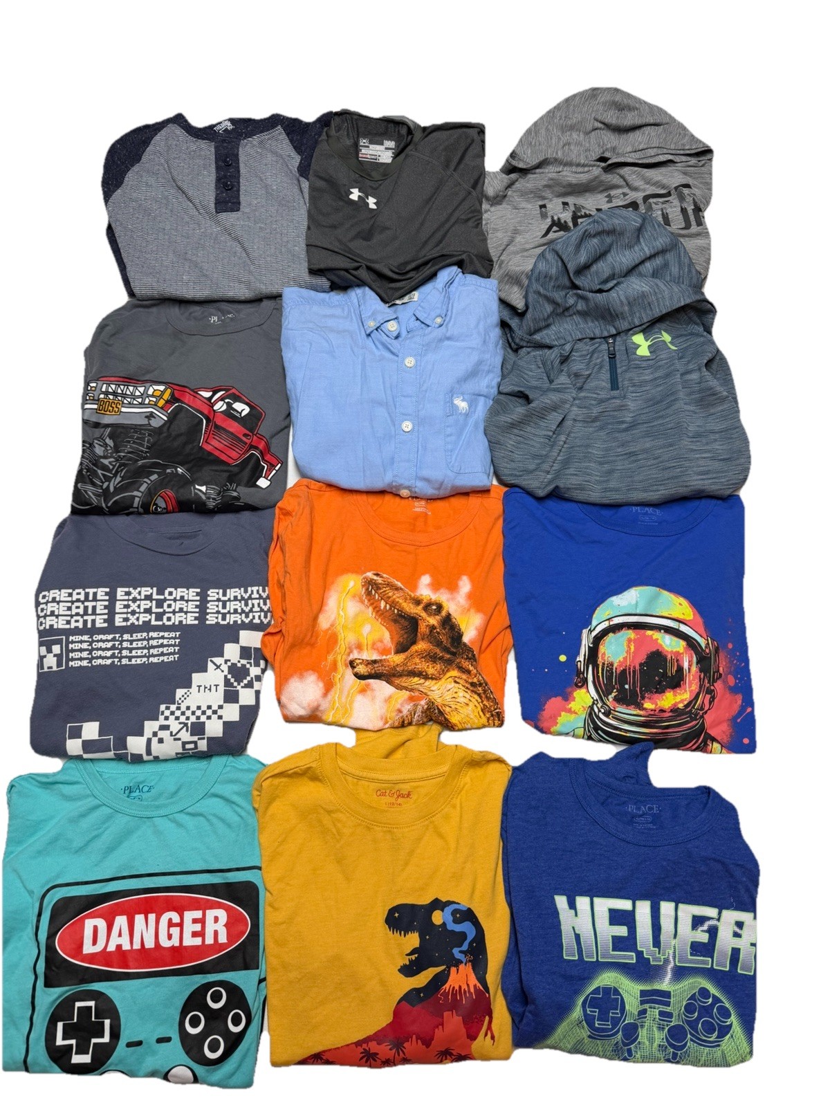 Boys Kids Lot Large 12-14 Clothes Shorts Pants Shirts 28 Pieces mixed brands