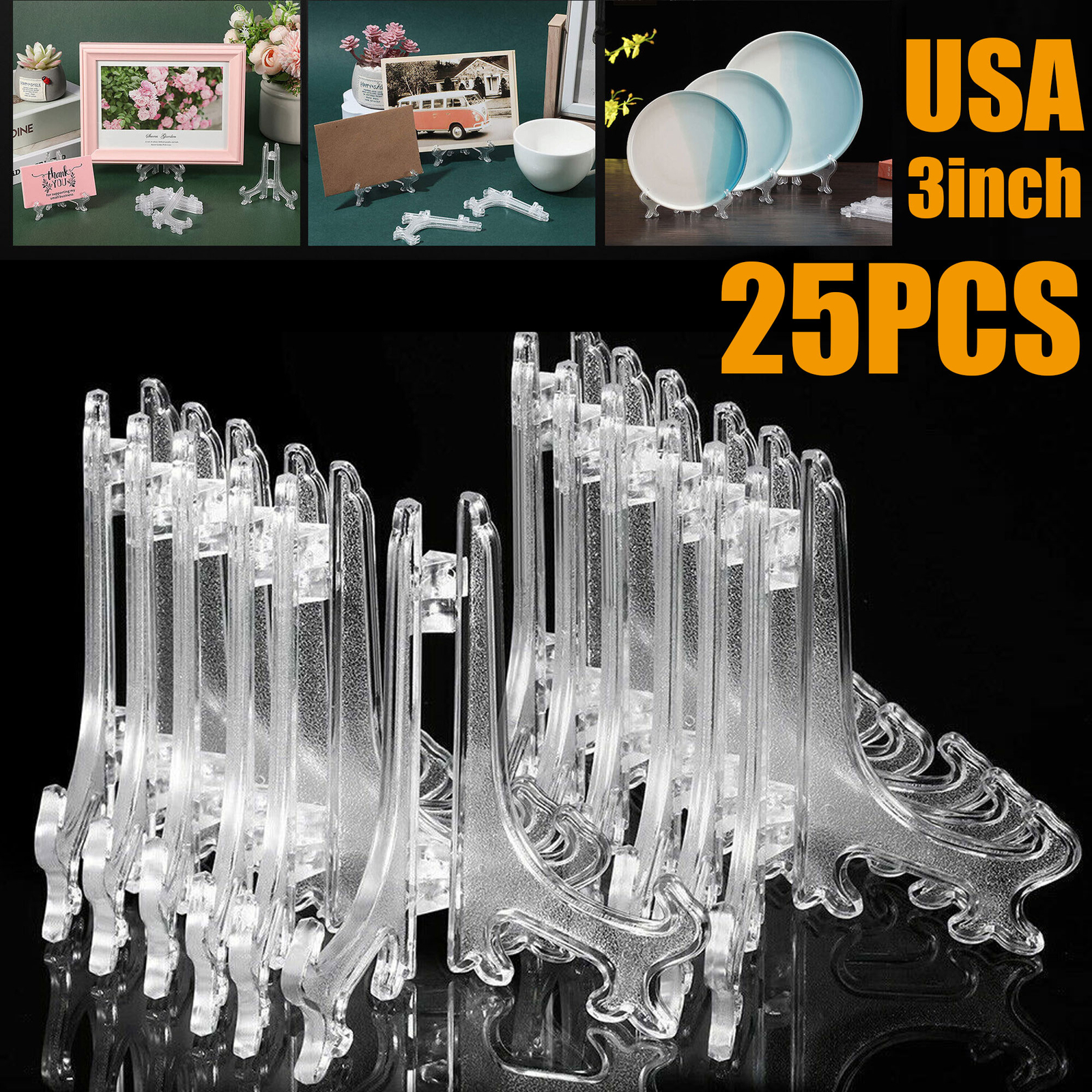 25PC Easel Display Stand Plate Foldable Bracket Picture Photo Frame Card Holder