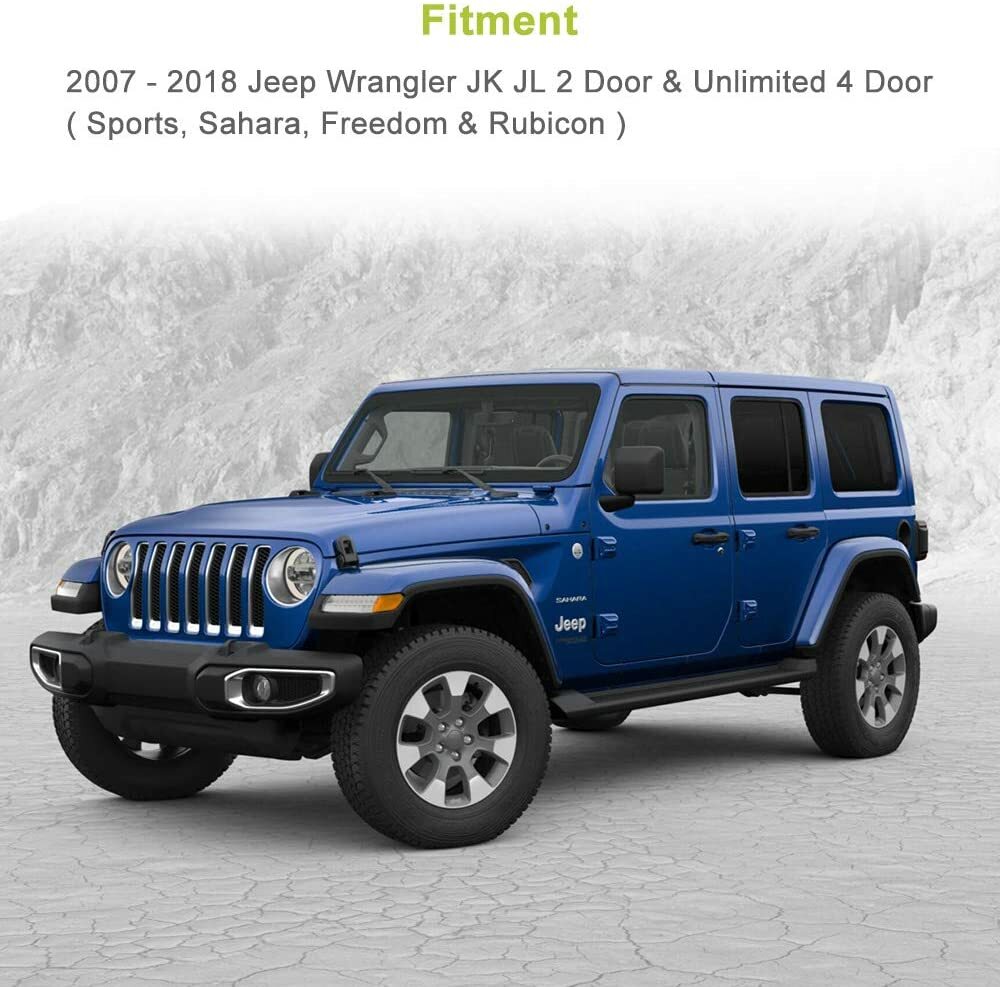 For Jeep Hood Latch For 07-23 Jeep Wrangler Jk JL JT Black Stainless Steel Catch