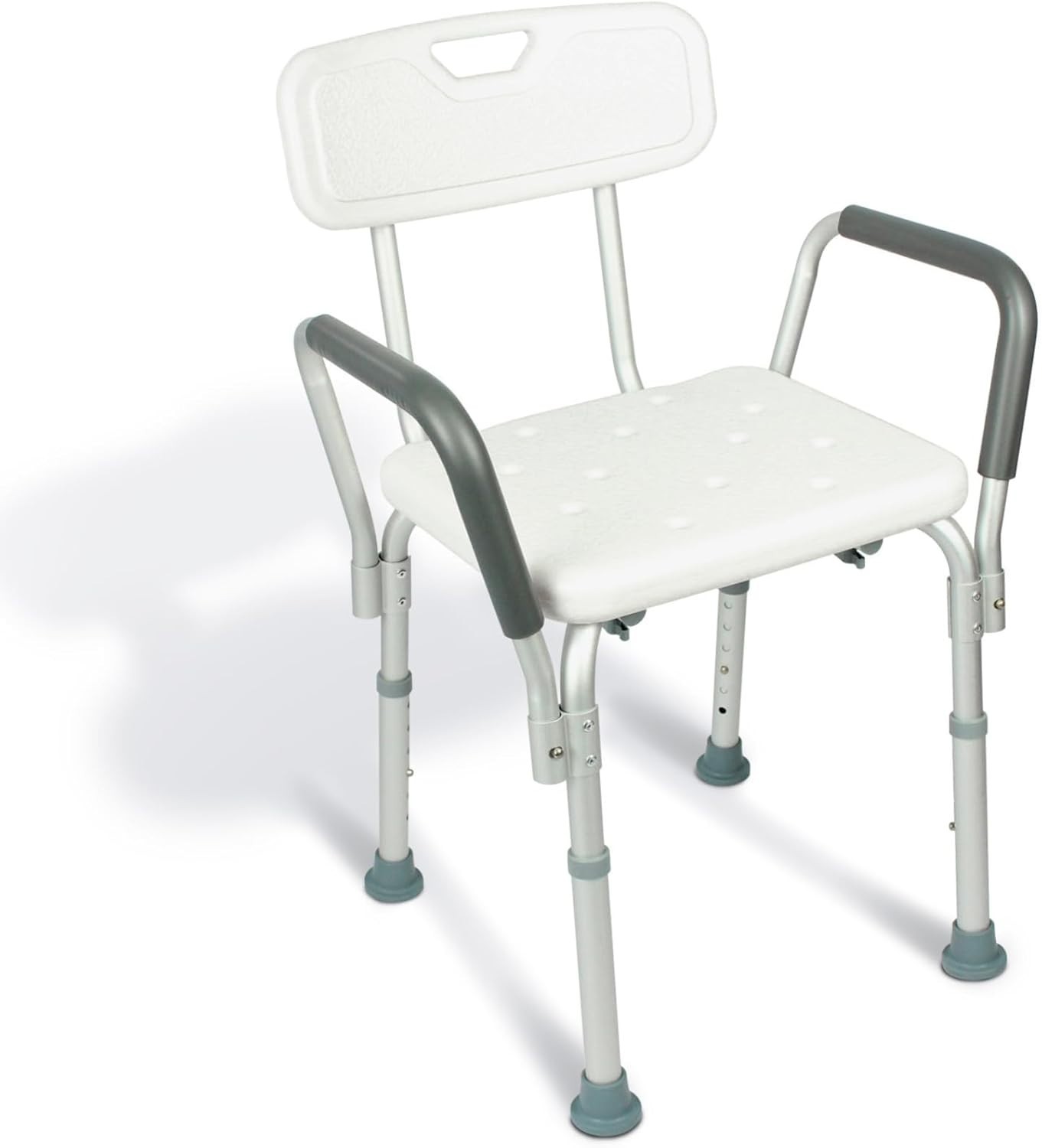 Rose HealthCare Shower Chair with Back Bath Seat & Arms Adjustable Height-250lbs