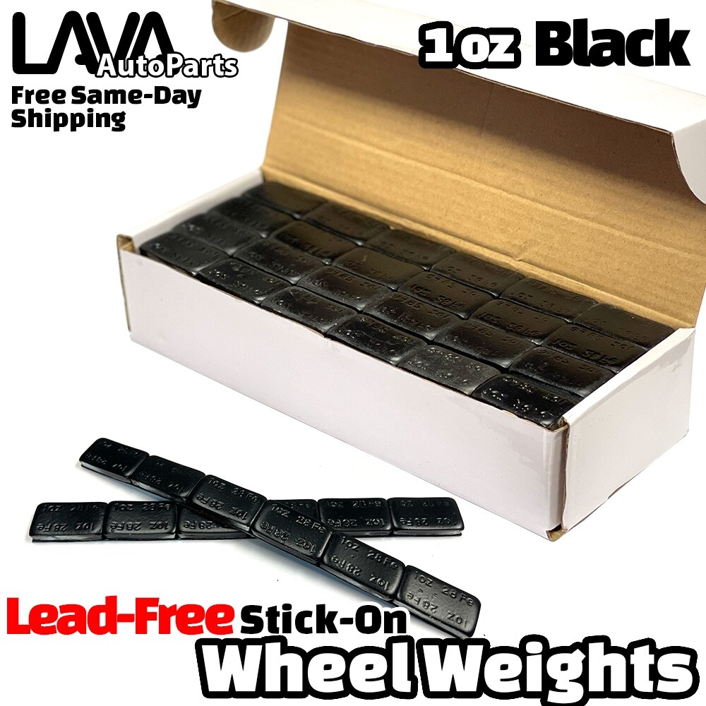 1 Box 1 oz Black Wheel Weights Stick-on Adhesive Tape Total 144 Pcs Lead-Free
