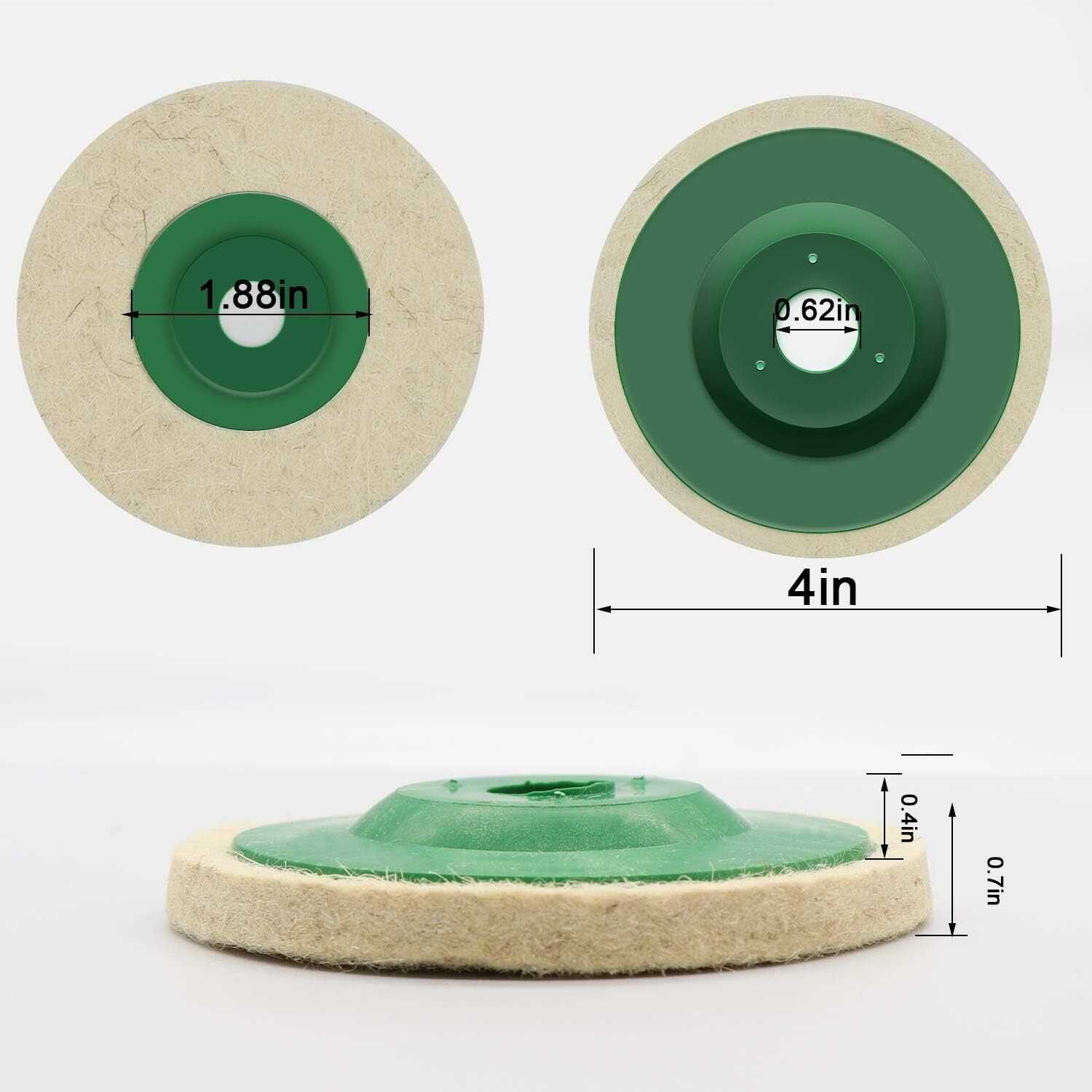 Wool Felt Polishing Wheel Disc 10pcs 4"Arbor Buffing Wheel For 100 Angle Grinder