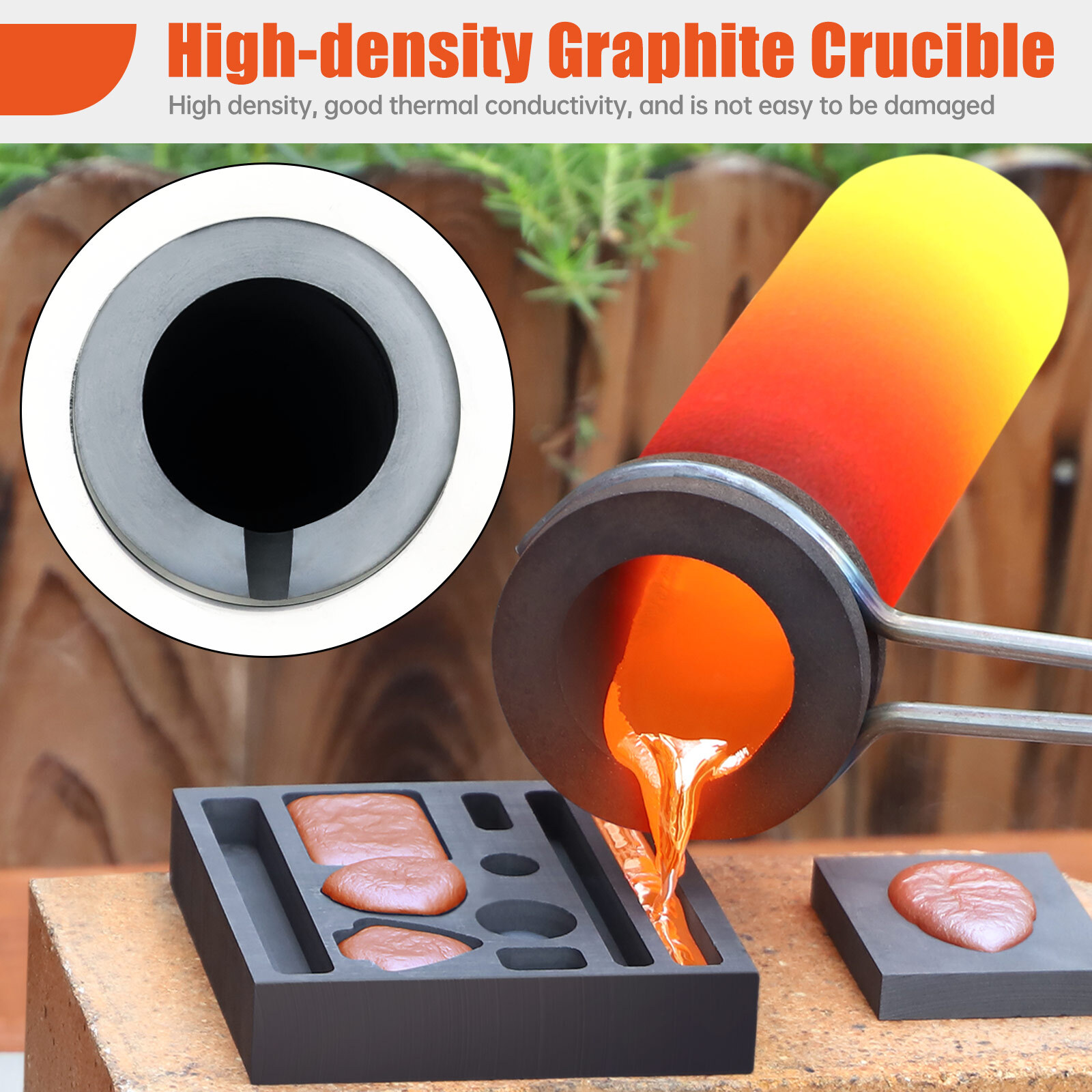 TOAUTO 3KG Electric Melting Furnace Gold Metal Smelter 2102℉ Crucible Ingot Mold