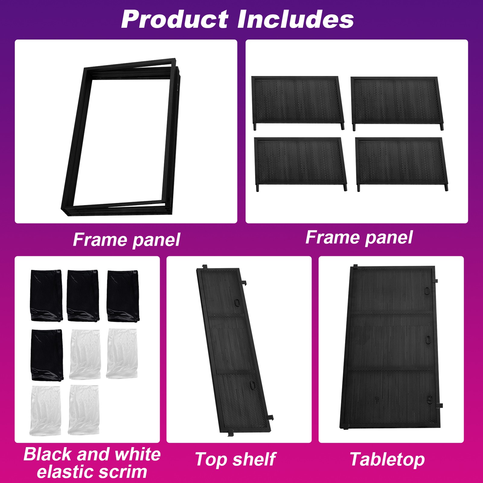 Portable DJ Facade Booth 41"Lx45"Hx20"W DJ Table Stand Booth DJ Table Station