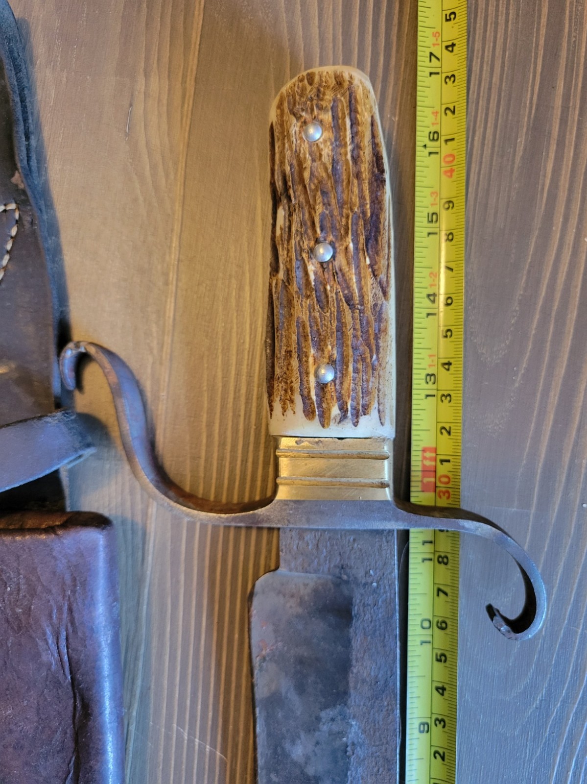 LARGE! Civil War "Style" Stag Handle Bowie Knife w/Custom Sheath!