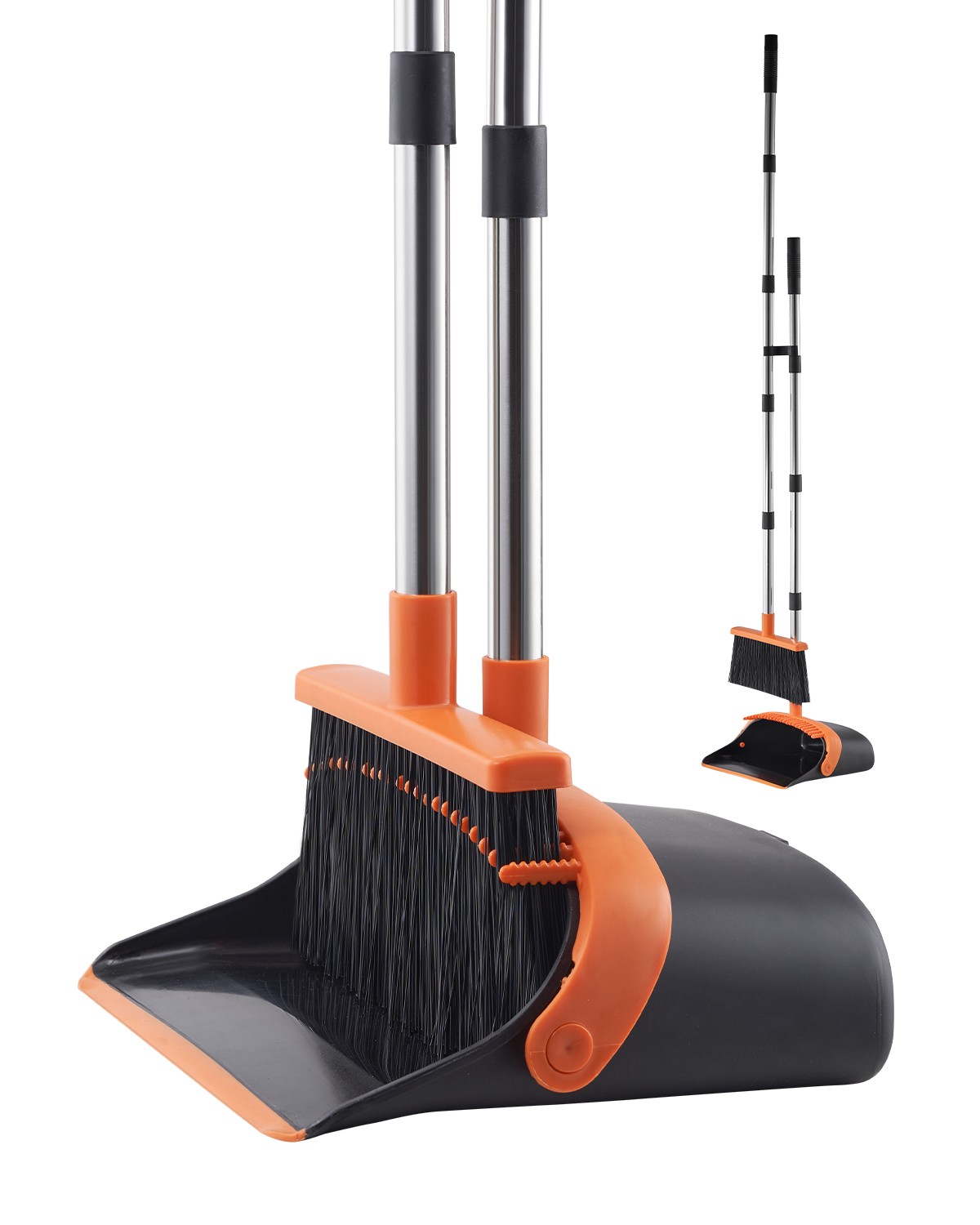 Uimoso Broom and Dustpan Set with Self-Cleaning Teeth for Home Office Restaurant