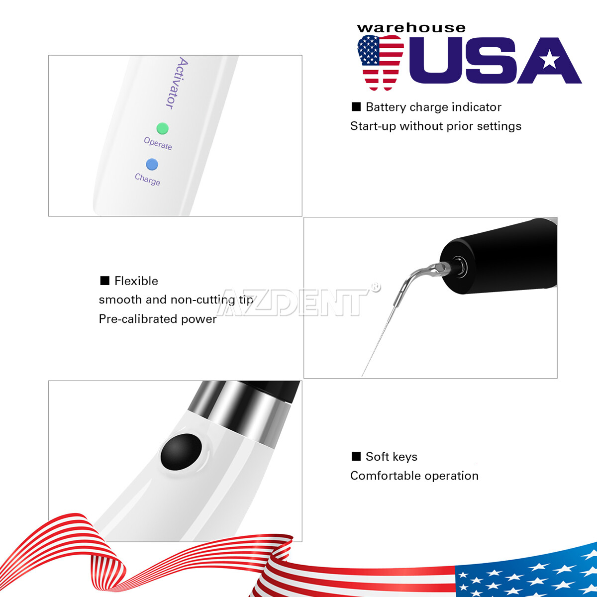 Dental Endo Ultra Activator Ultrasonic Irrigator Root Canal Handpiece 6 Tips