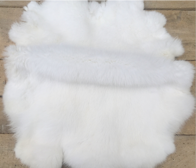 Real Rabbit Fur Real Fur Carpet Rug Throw Leather Pelt Cosy Suitable Craf 8-14''