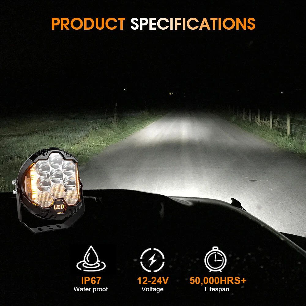 4/5/7inch Car LED Work Light Pods Spot Flood Combo Offroad SUV Driving Fog Lamp