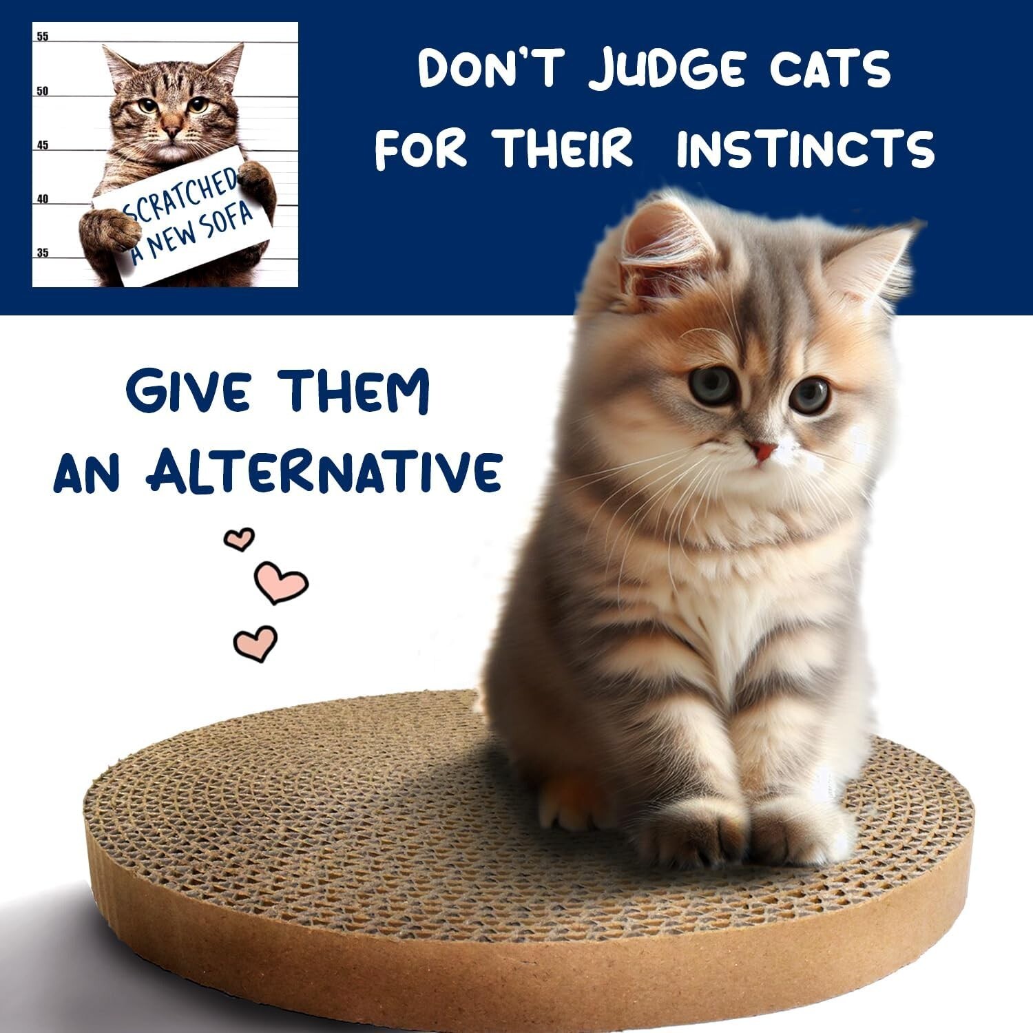 3-Pack Round Cat Scratcher Refill 10" Scratch Pads Circular Cardboard Insert