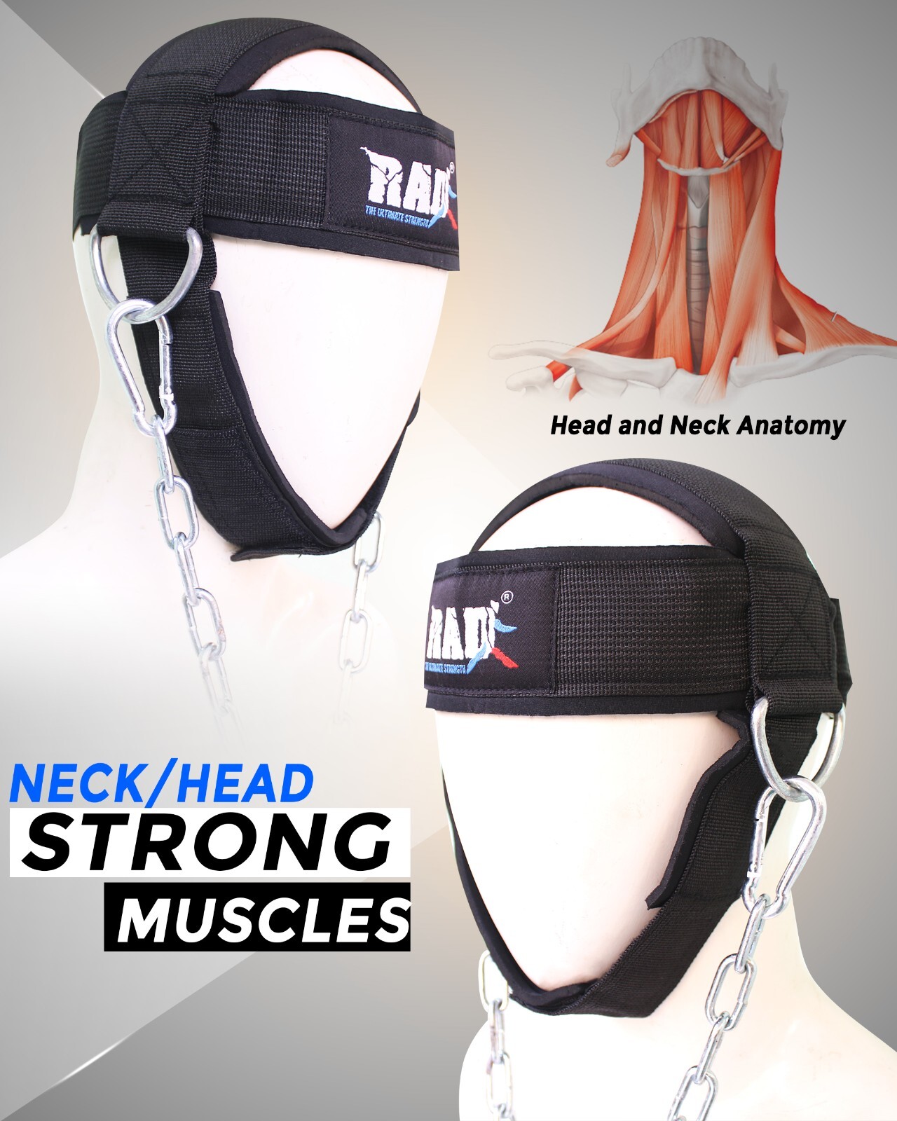 Neck Harness Gym Workout Head Harness Weight lifting Fitness Neck Exerciser RAD