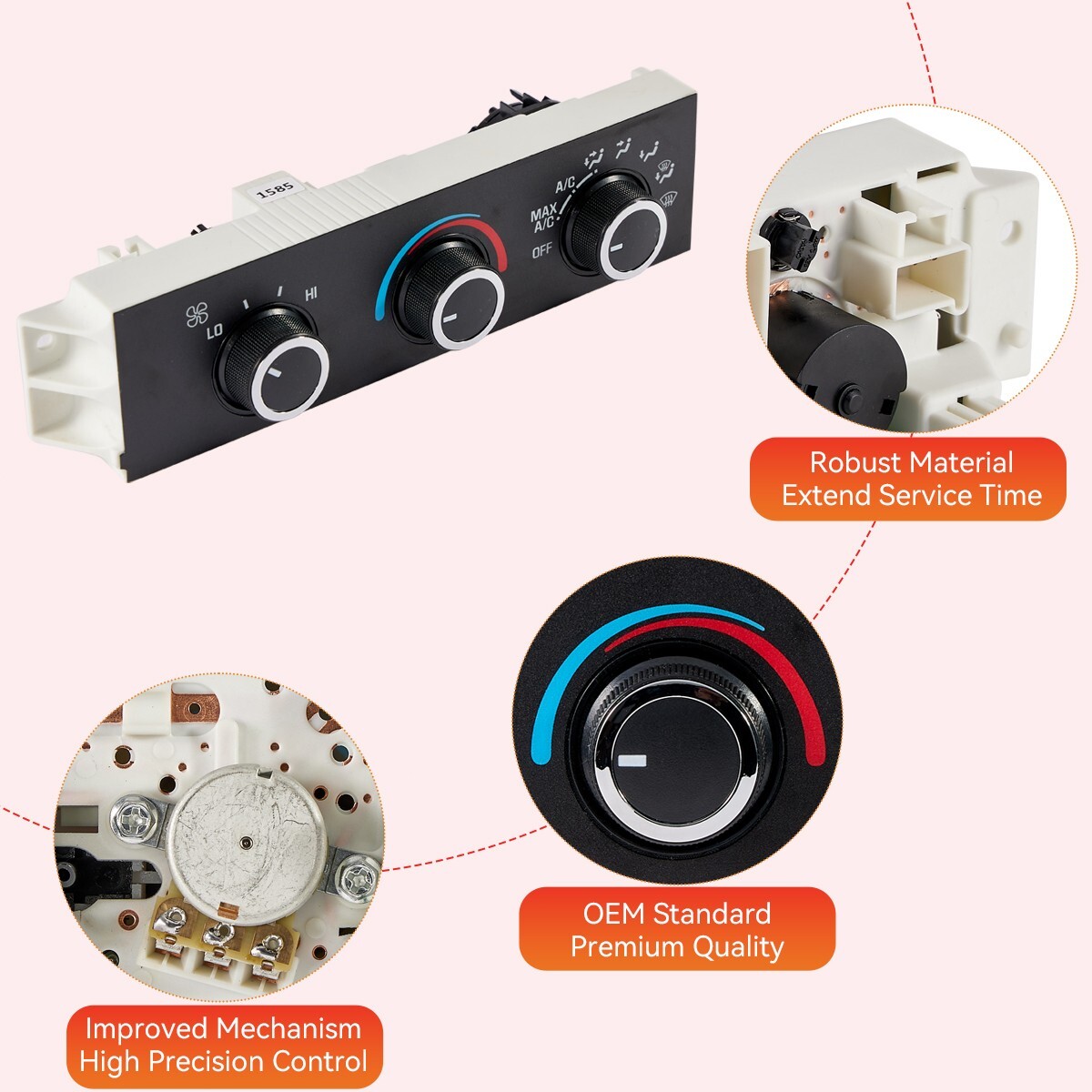 599-217 HVAC Climate Control Switch Unit for Chevy Express GMC Savana 1500 2500