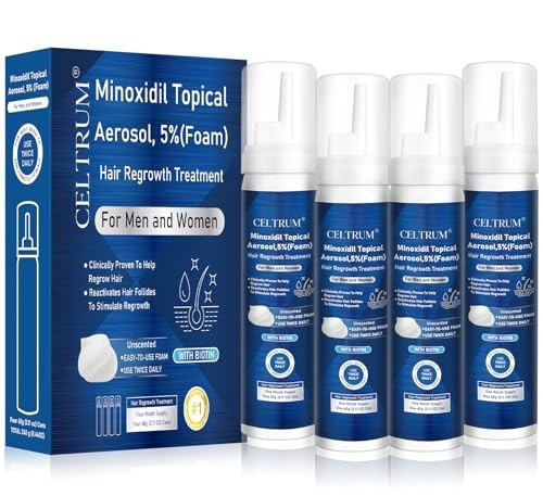 5% Topical Minoxidil Foam, Minoxidil for Men and Women, Infused with Biotin