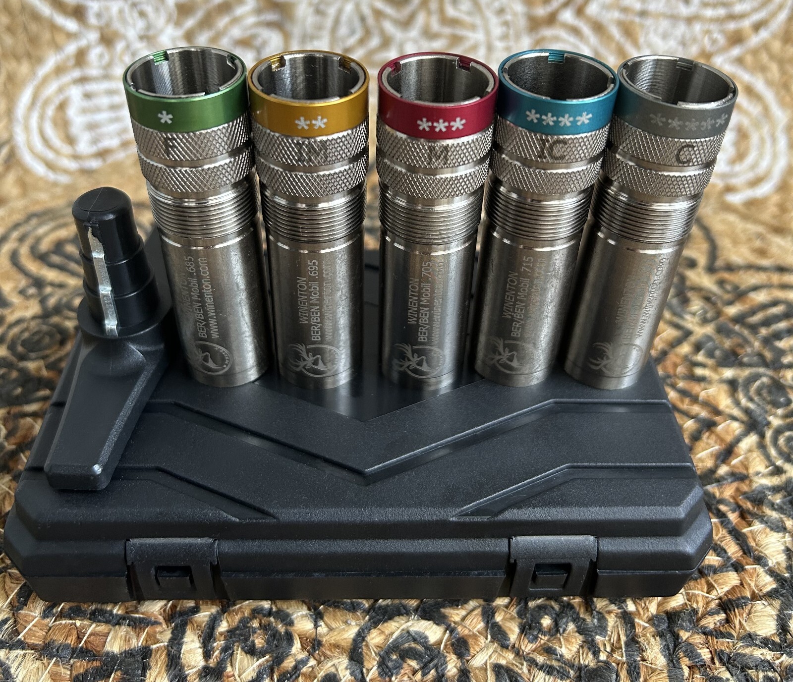 Beretta/Benelli Mobil Thread Extended Choke Tubes Set 12ga Silver 5x / Winenton