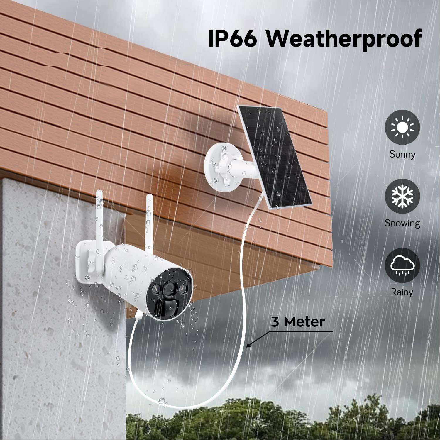 Solar Battery Powered Security Camera System Outdoor Wireless Wifi Home IP CCTV