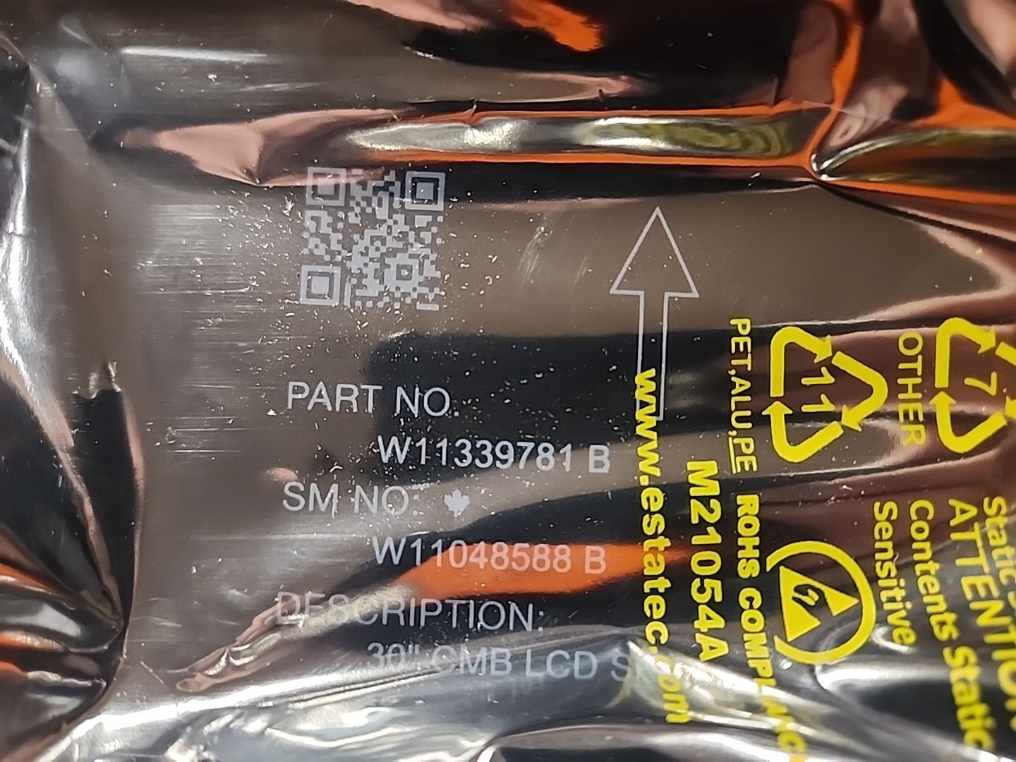 Whirlpool Range Oven Control Panel W11297726