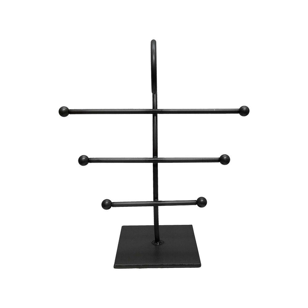 10"H Raw Steel 3 Bar Jewelry Display Fixture Retail Store Rack Display
