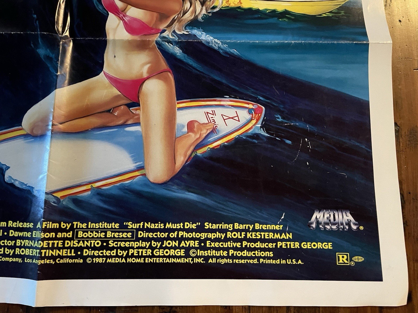 1987 SURF *** MUST DIE Movie Poster - Horror