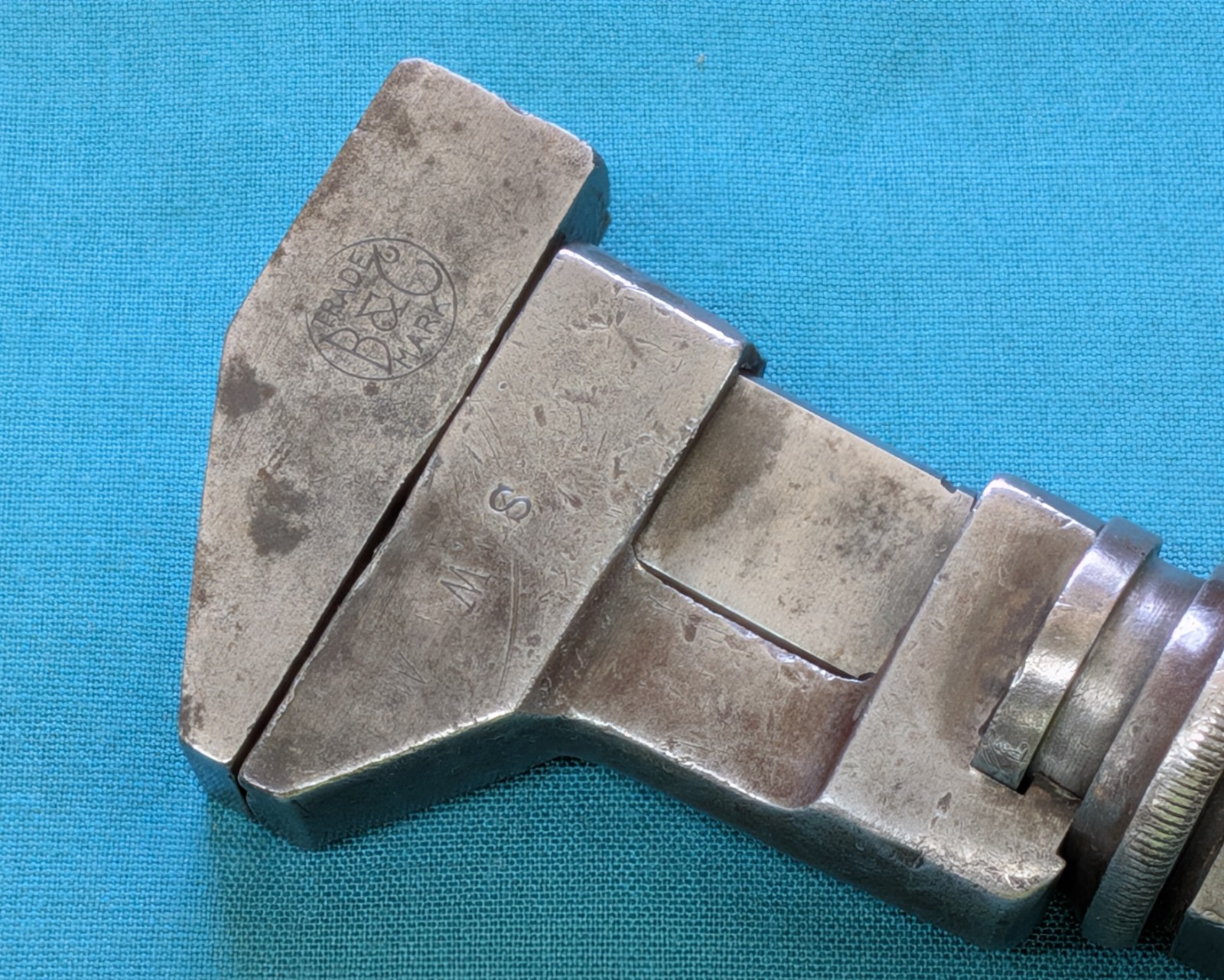 1900's Bemis & Call Co. No. 37 Nut/Monkey Wrench 10" Wood Handle Merrick Pattern