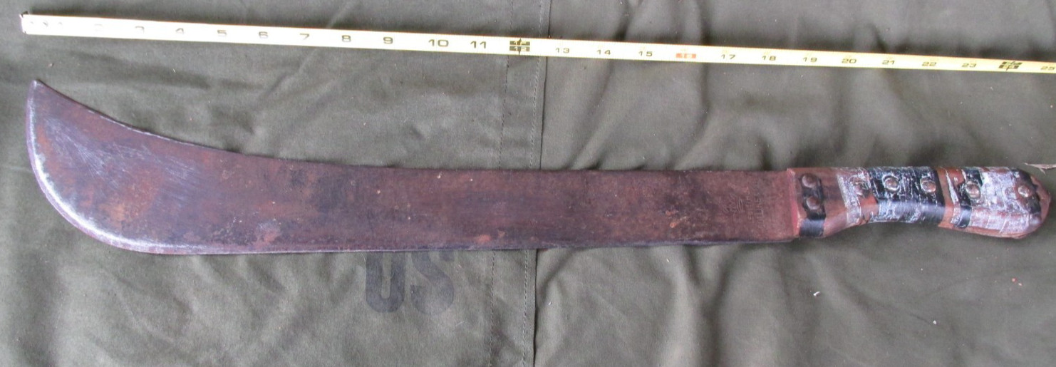 Vintage Collins & Co. Legitimus Machete 24" long, (18" BLADE, 6" Wood Handle)