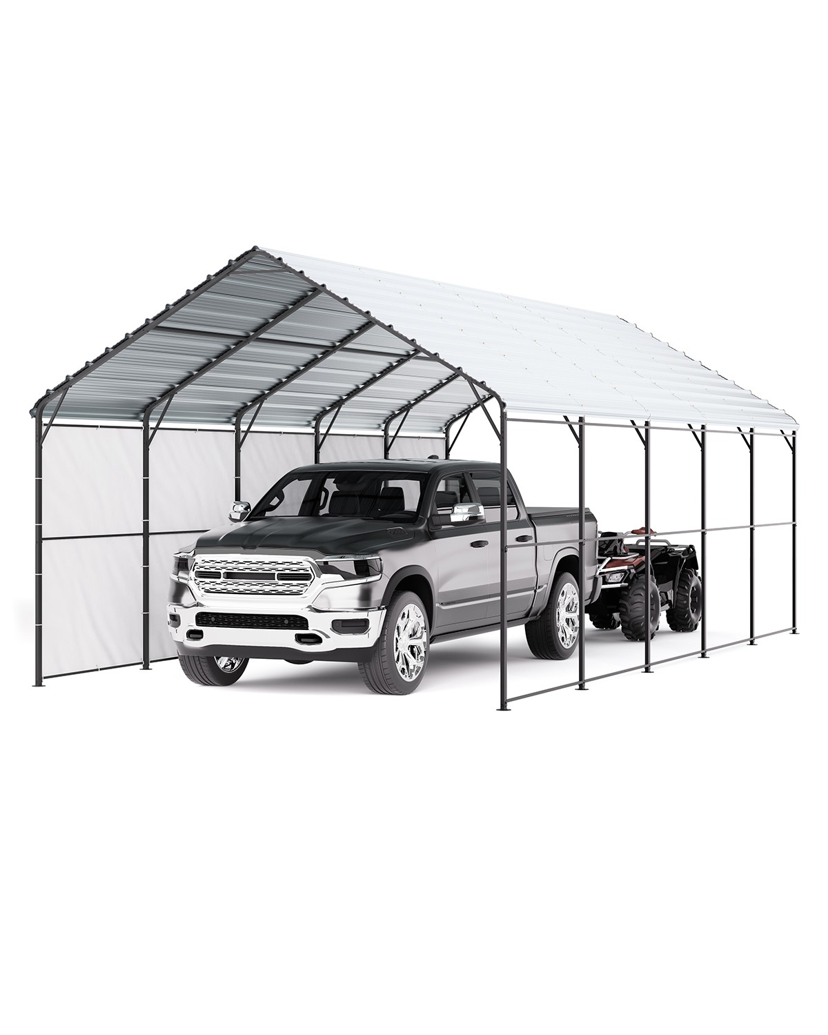 13' x 26' Metal Carport Heavy Duty Outdoor Car Shelter Garage for Boats