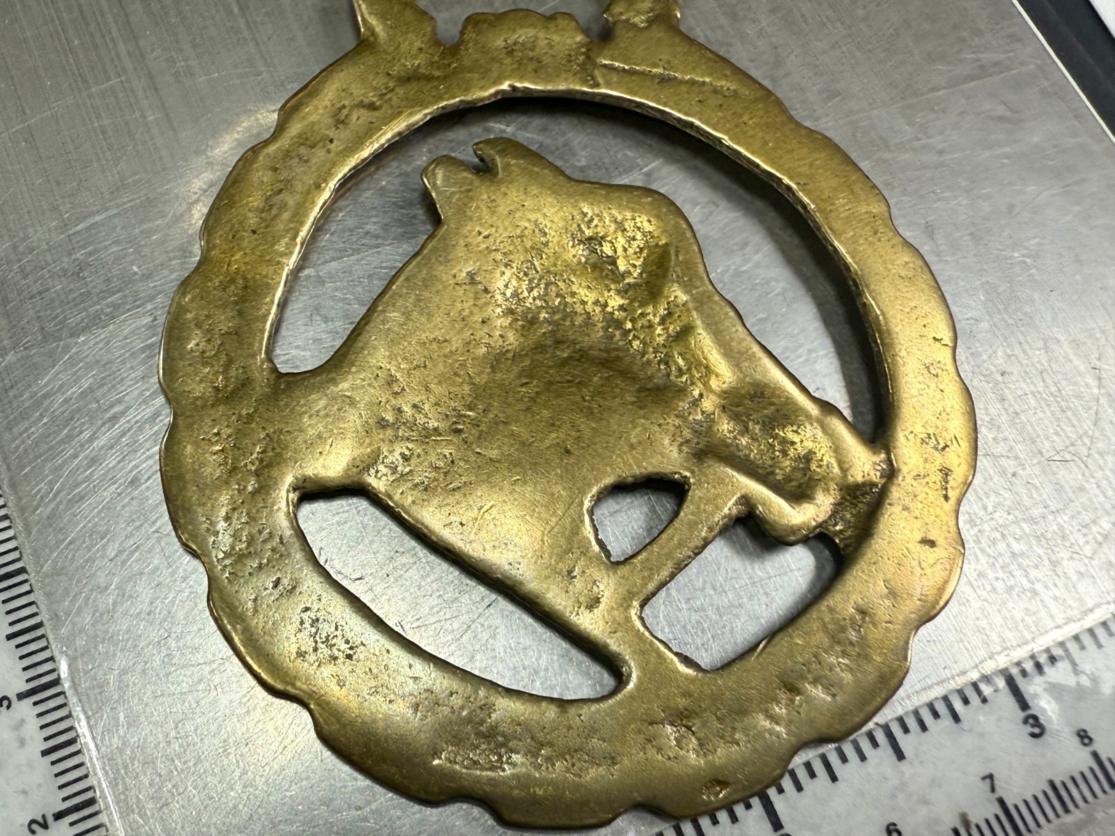 Horse Head with Blinkers Openwork Bridle Harness Saddle Medallion