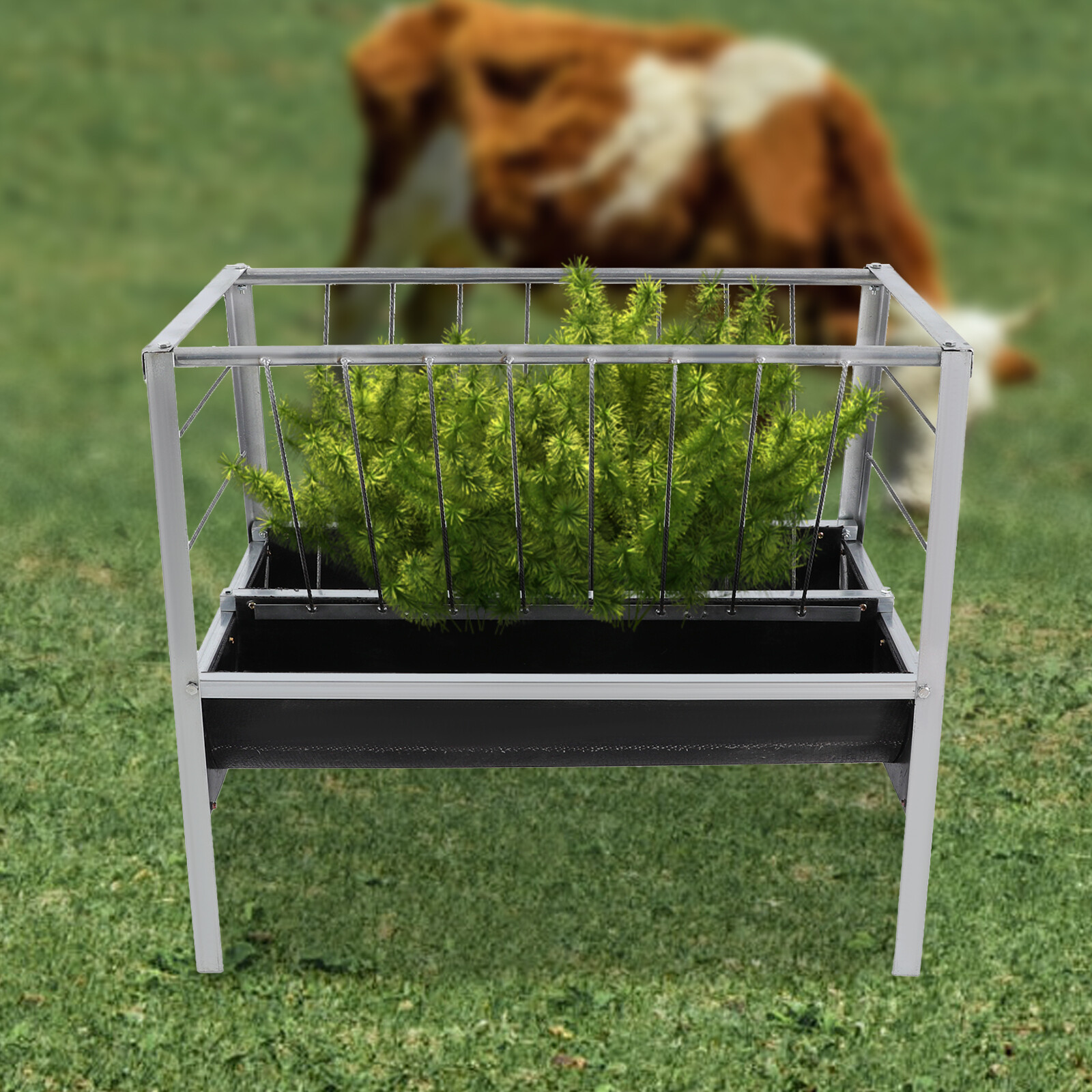 Heavy Duty Iron Steel Pasture Hay Feeder 39" For Goats, Sheep, Miniature Horses