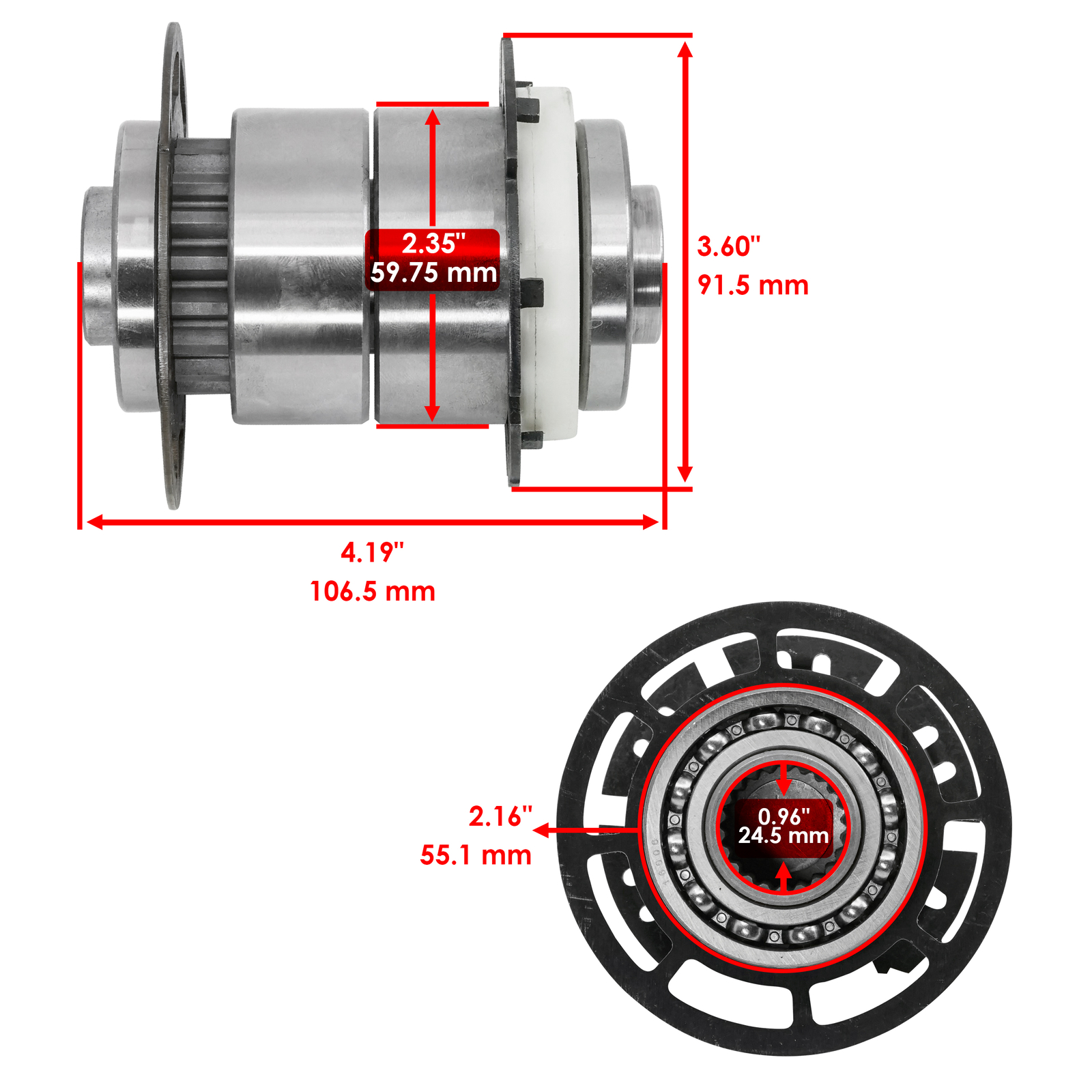 Front Differential Output & Cage w/ Rollers For Polaris Sportsman XP 1000 16-24