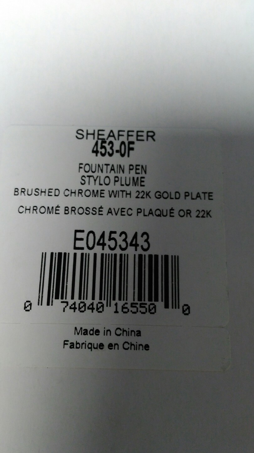 Sheaffer Agio Brushed Chrome/22K Gold Plate "F" Nib Fountain Pen