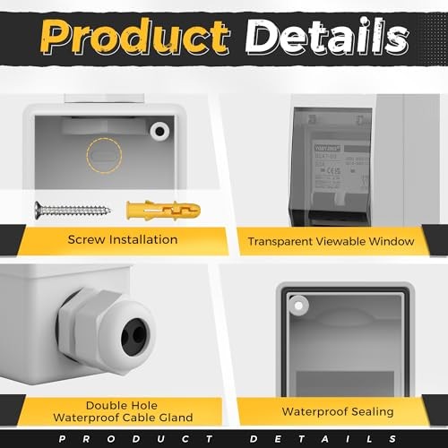 Solar Panel Disconnect Switchmp DC AC Miniature 2 Holes 500V Box & Wire 20A
