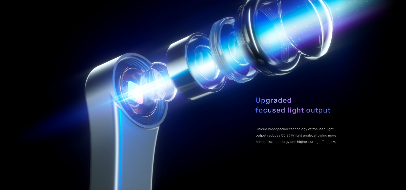 Woodpecker i LED II Dental Curing Light 3 Modes Intensity 3000mw 1Sec For Curing