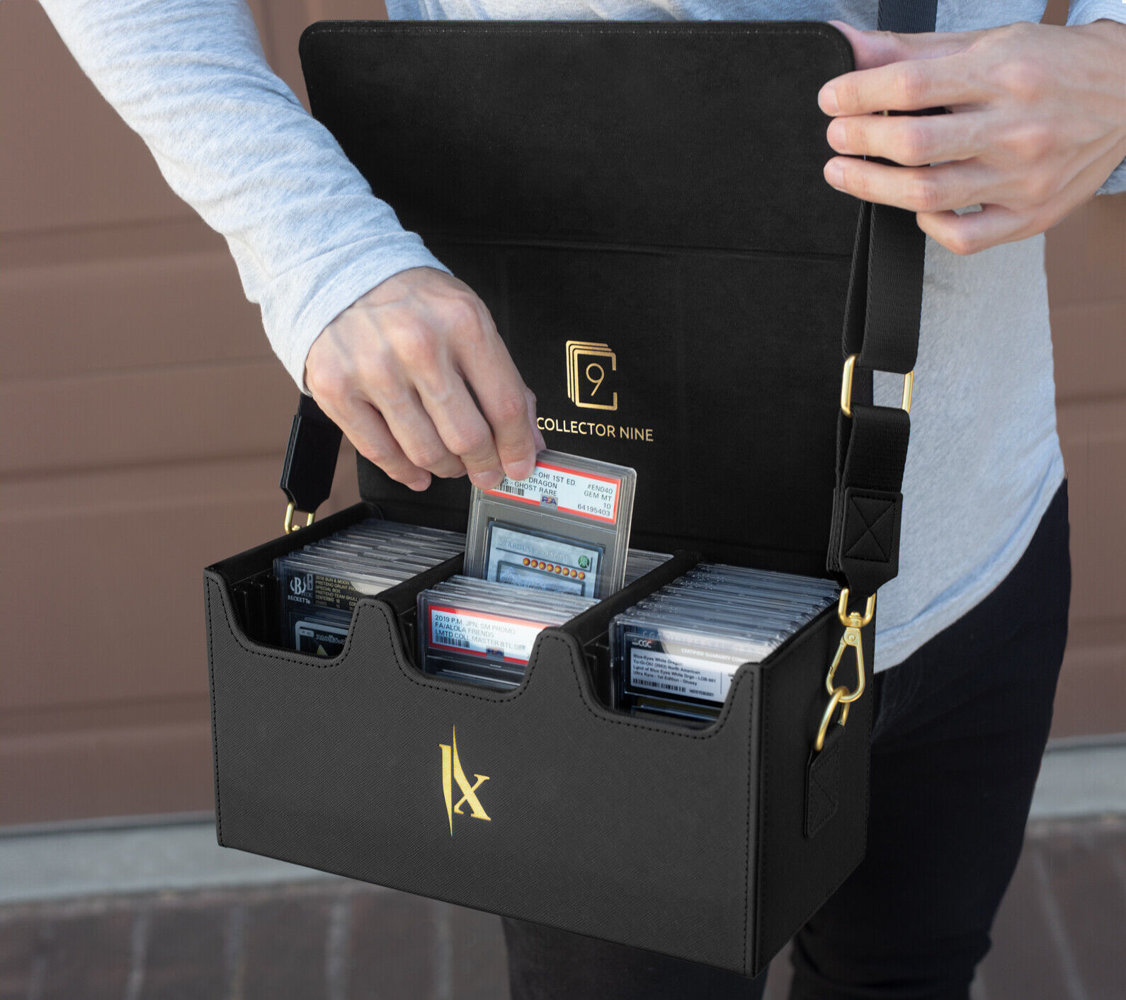 PSA-BGS-CGC Storage Case w/ Slot & Strap Option | Home Travel Magnetic Flip Box