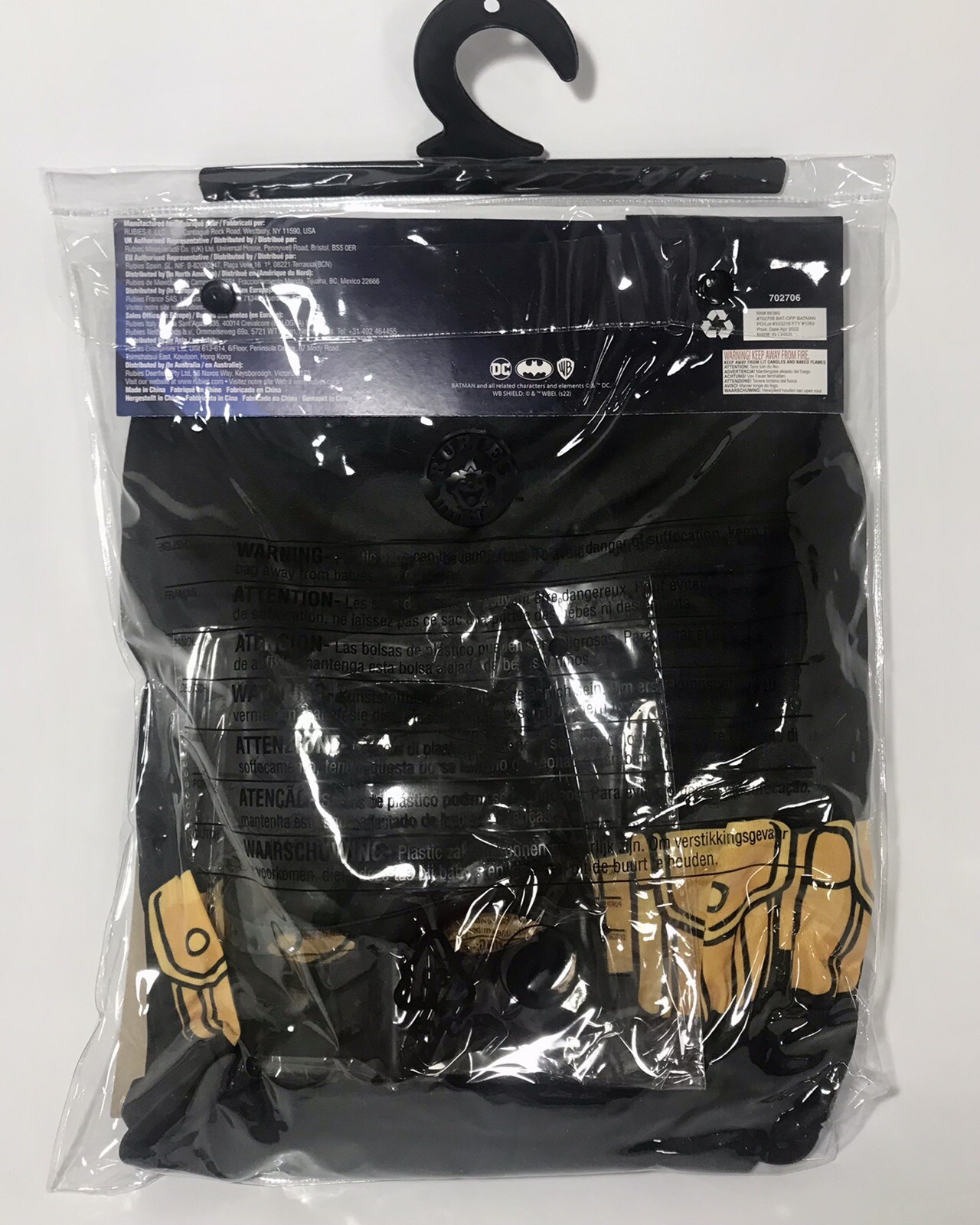 Rubies DC WB Batman Child Halloween Costume 3 Pieces Set Black Multiple Sizes