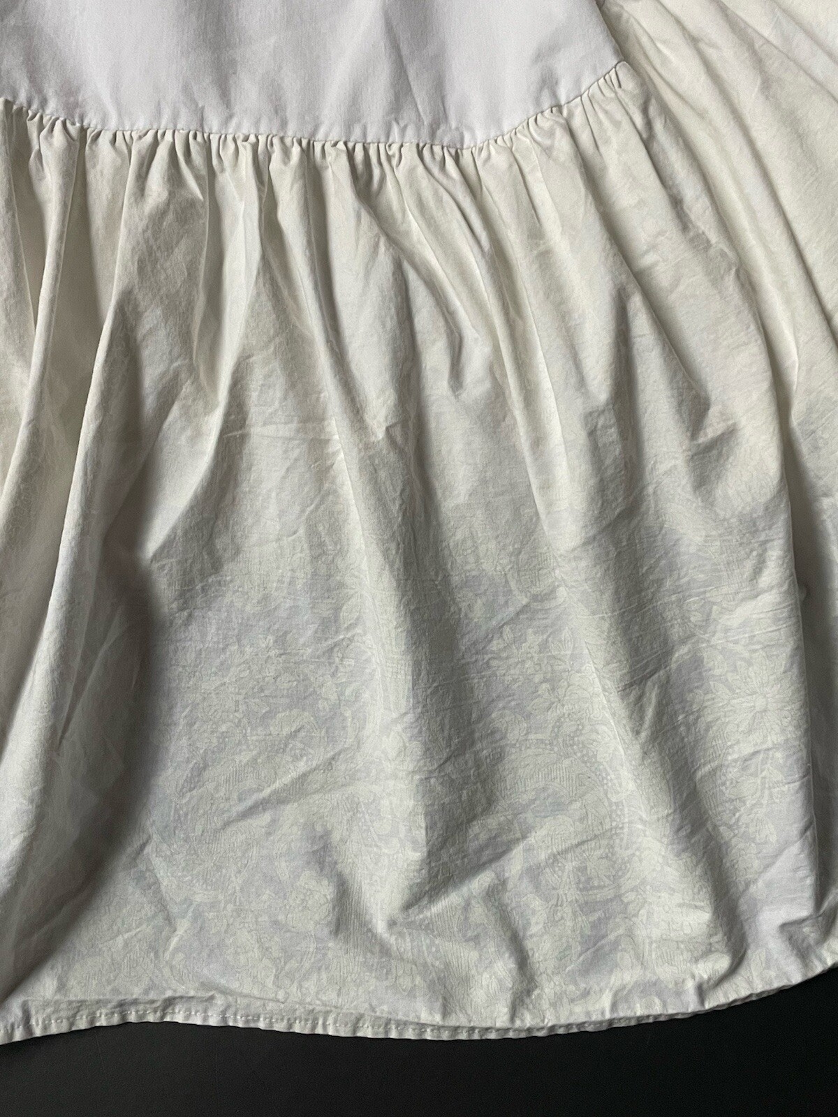 Rare! RALPH Lauren AVERY *KING Retired WHITE BED SKIRT Damask READ*