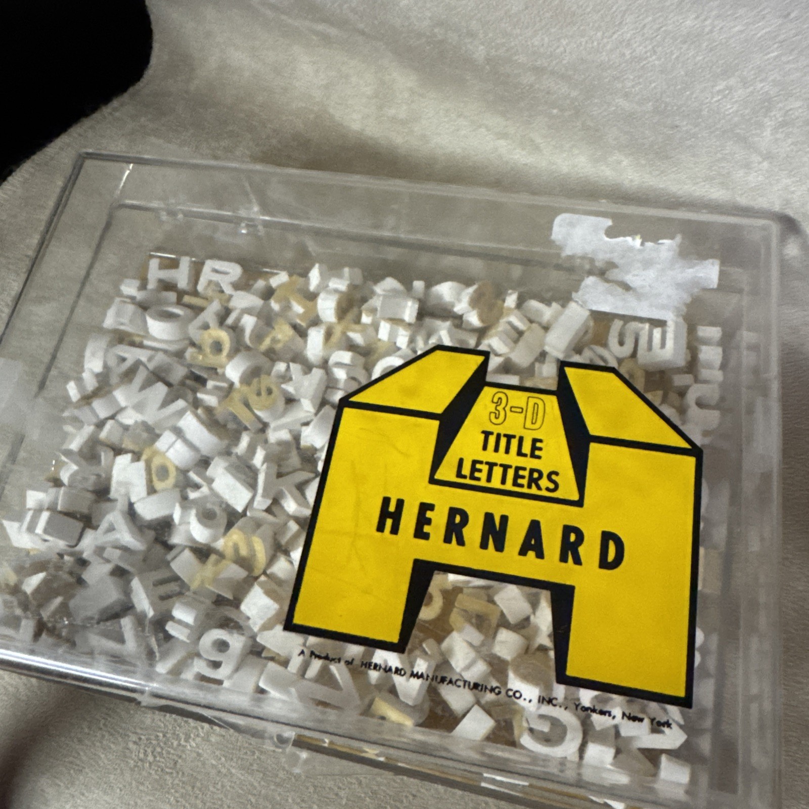 Vintage 1960s Hernard 3-D Title Letters Original Lower Upper Case White