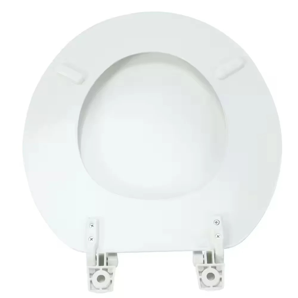 NEW Round Closed Front Enameled Wood Toilet Seat in White Durable & Wood Finish