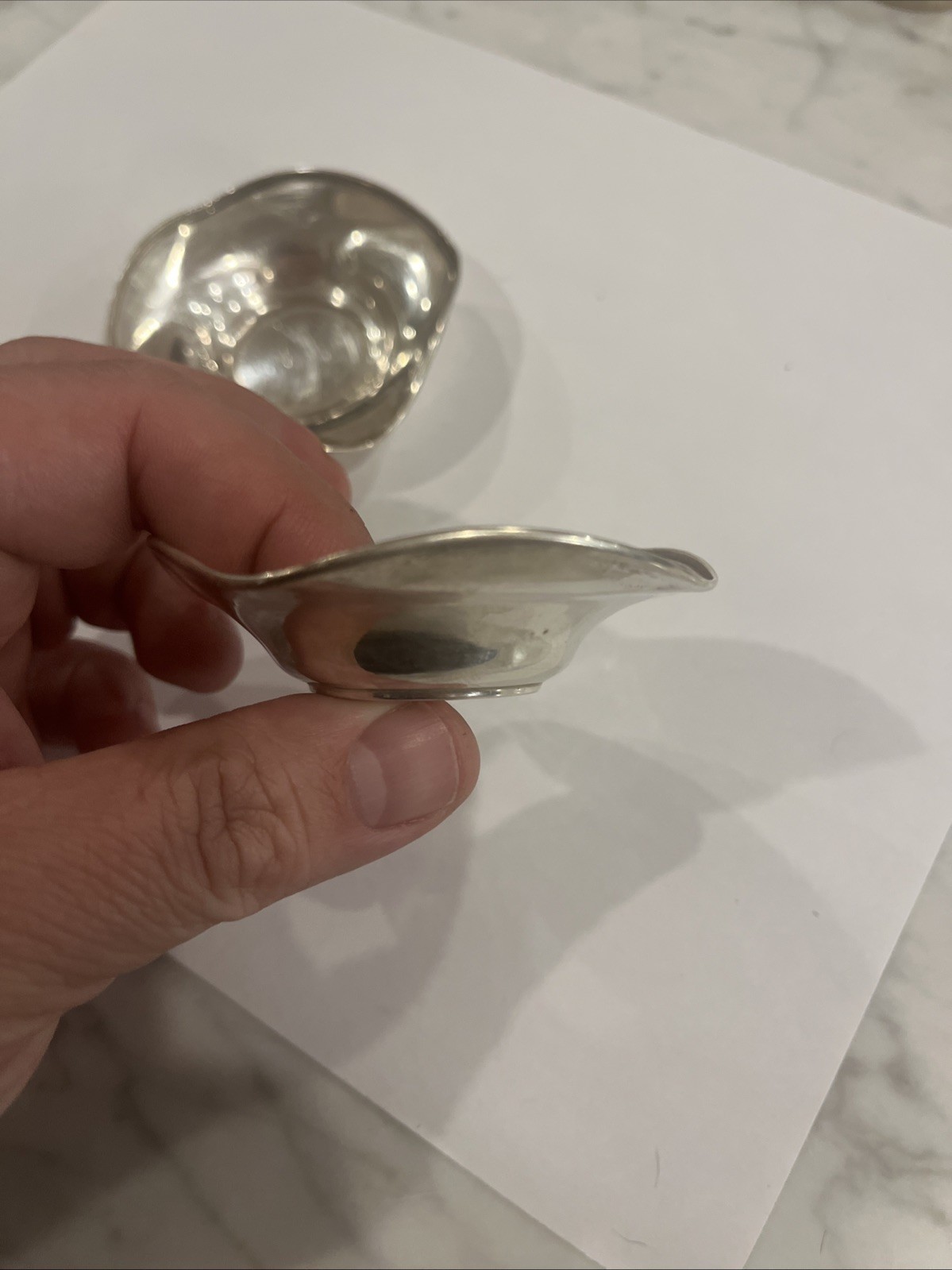 Pair Vintage STERLING SILVER SALT CELLARS Bowl Dishes 30 Grams 2.75”